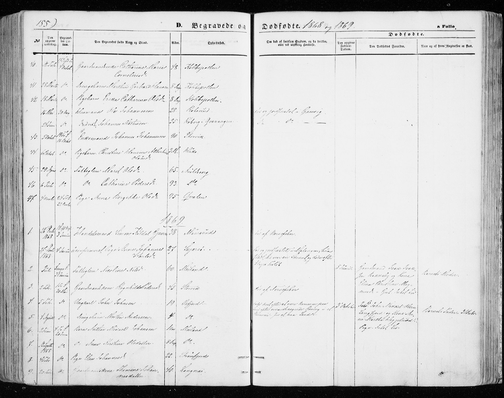 Skjervøy sokneprestkontor, SATØ/S-1300/H/Ha/Haa/L0007kirke: Parish register (official) no. 7, 1860-1870, p. 155