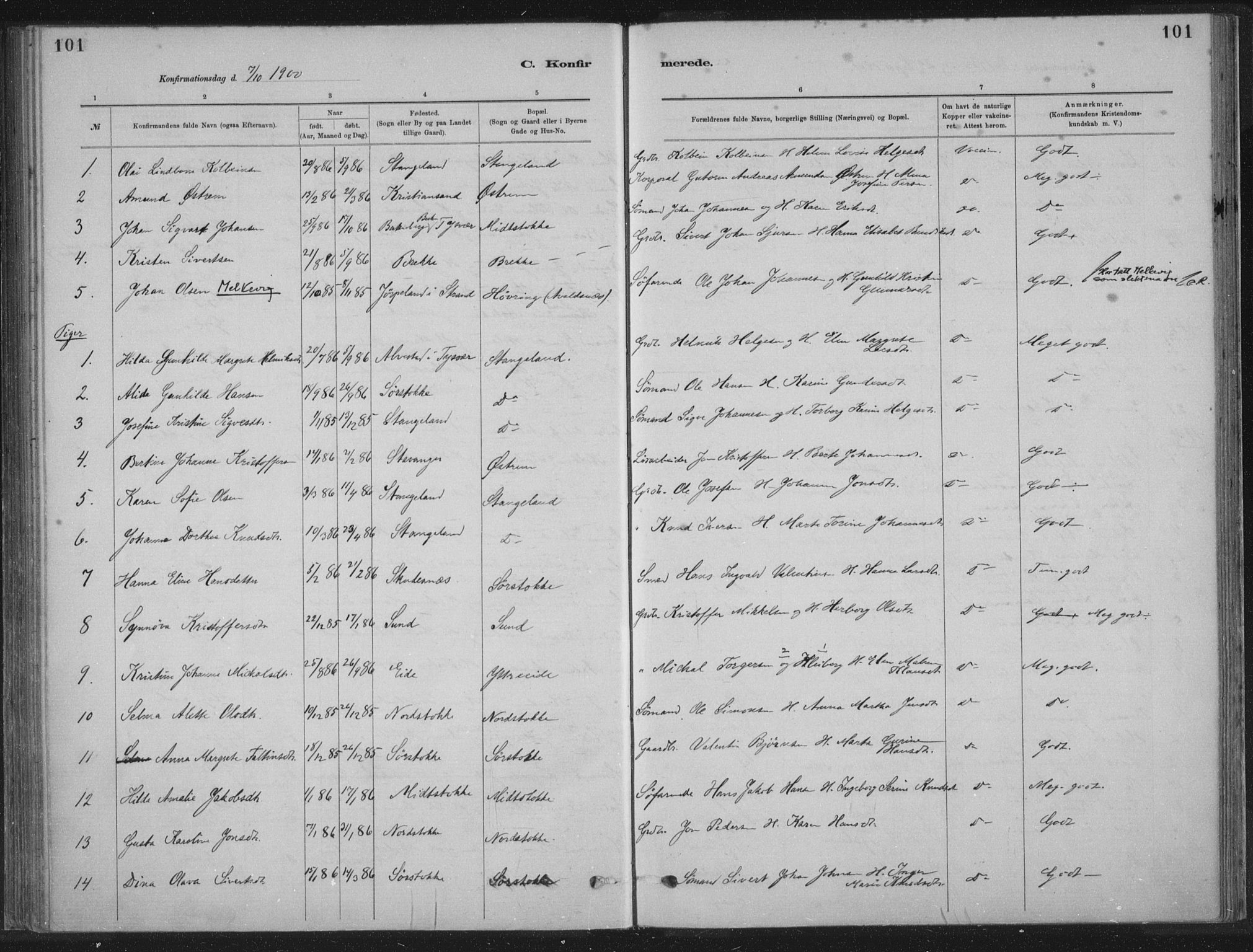Kopervik sokneprestkontor, SAST/A-101850/H/Ha/Haa/L0002: Parish register (official) no. A 2, 1880-1912, p. 101
