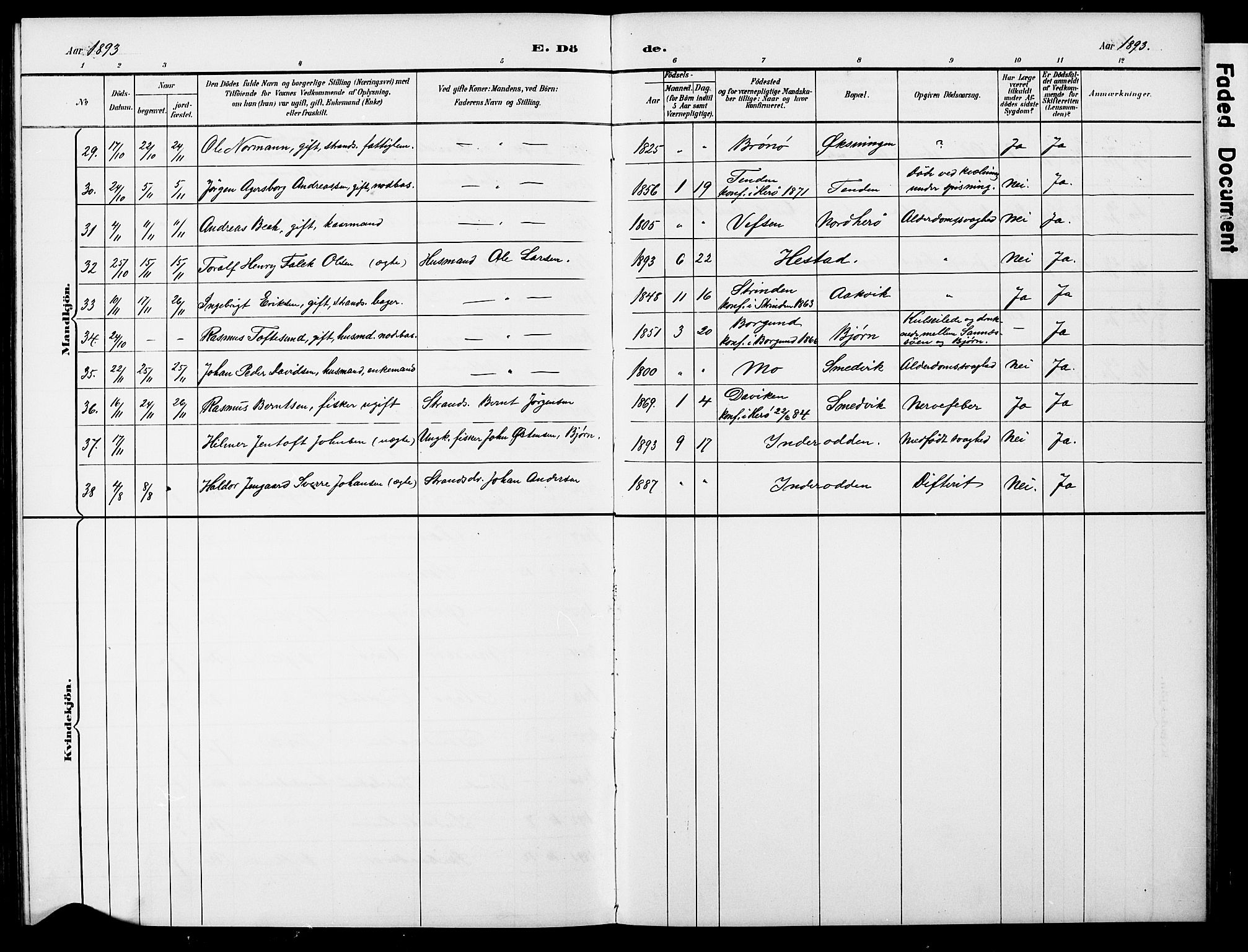 Ministerialprotokoller, klokkerbøker og fødselsregistre - Nordland, AV/SAT-A-1459/834/L0514: Parish register (copy) no. 834C05, 1893-1901