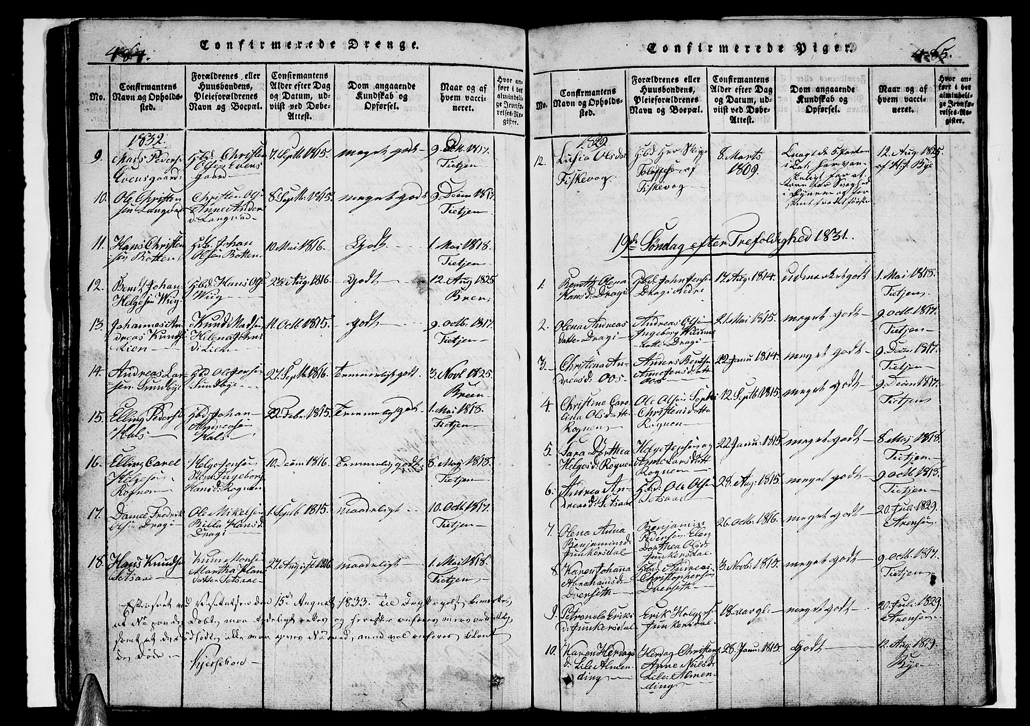 Ministerialprotokoller, klokkerbøker og fødselsregistre - Nordland, SAT/A-1459/847/L0676: Parish register (copy) no. 847C04, 1821-1853, p. 484-485