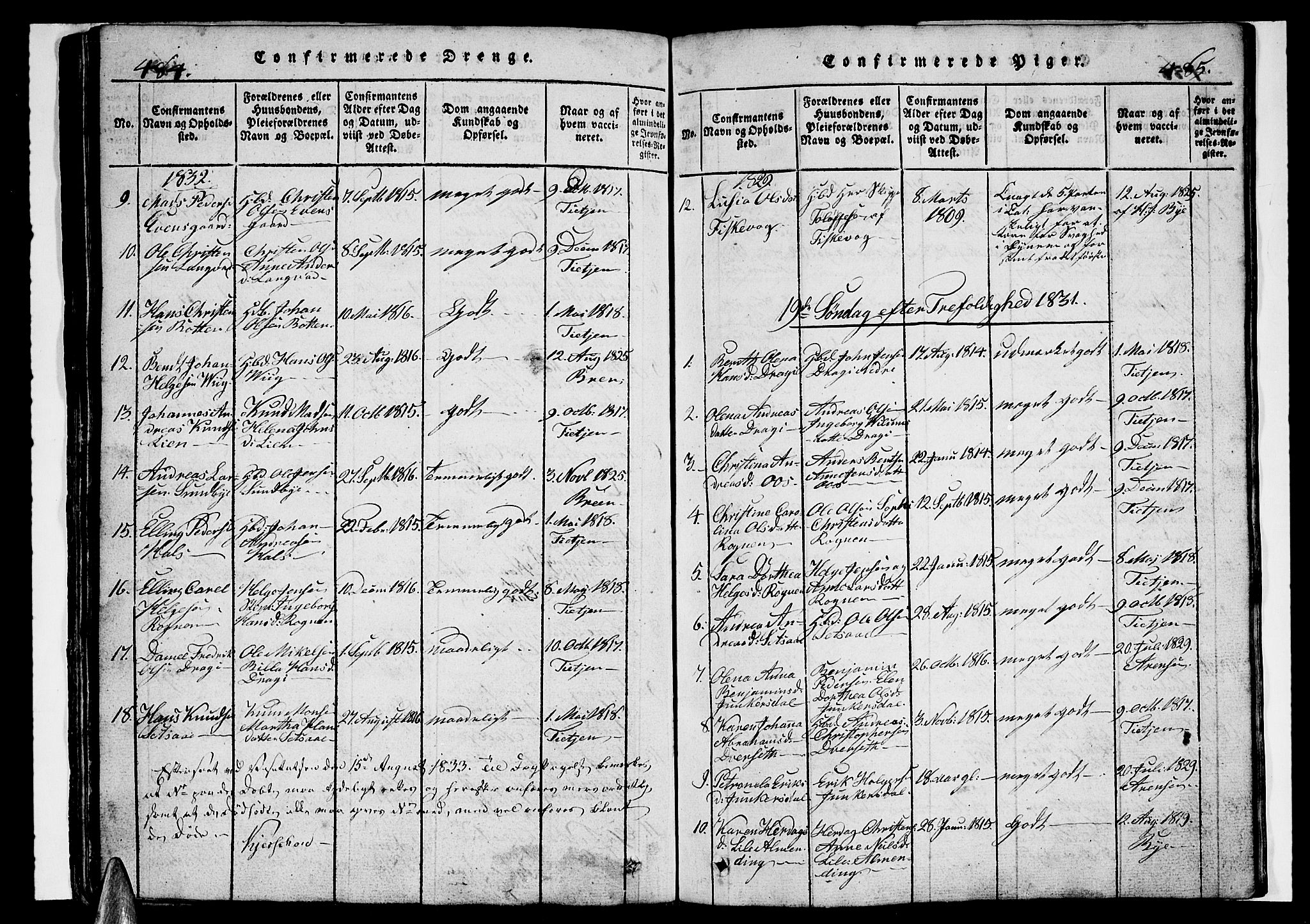 Ministerialprotokoller, klokkerbøker og fødselsregistre - Nordland, AV/SAT-A-1459/847/L0676: Parish register (copy) no. 847C04, 1821-1853, p. 484-485