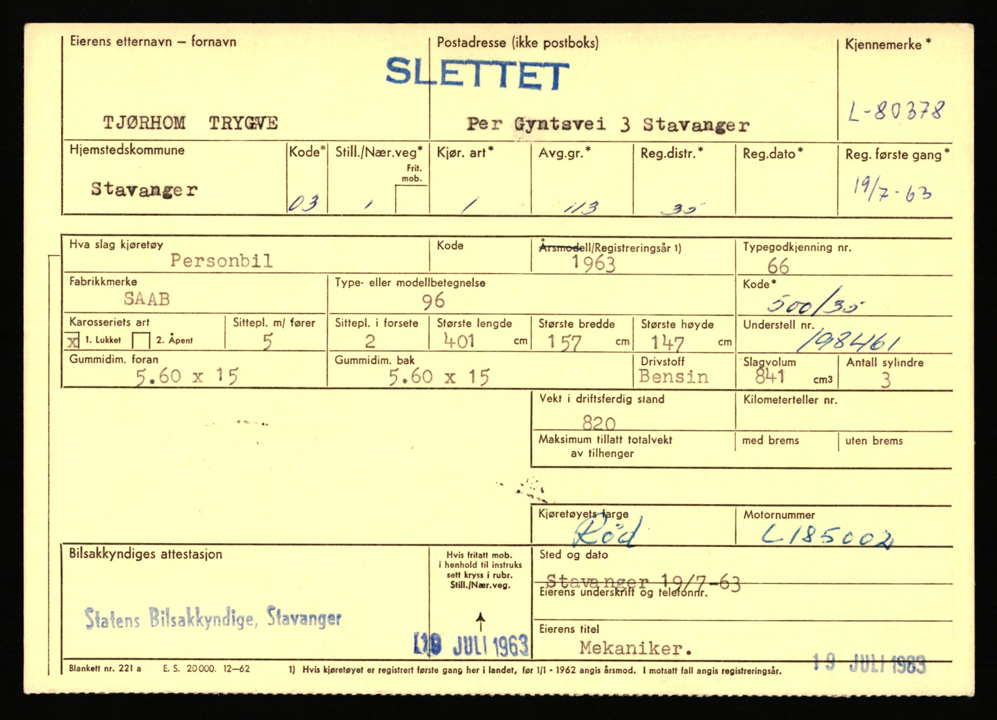 Stavanger trafikkstasjon, AV/SAST-A-101942/0/F/L0070: L-78800 - L-80499, 1930-1971, p. 2442