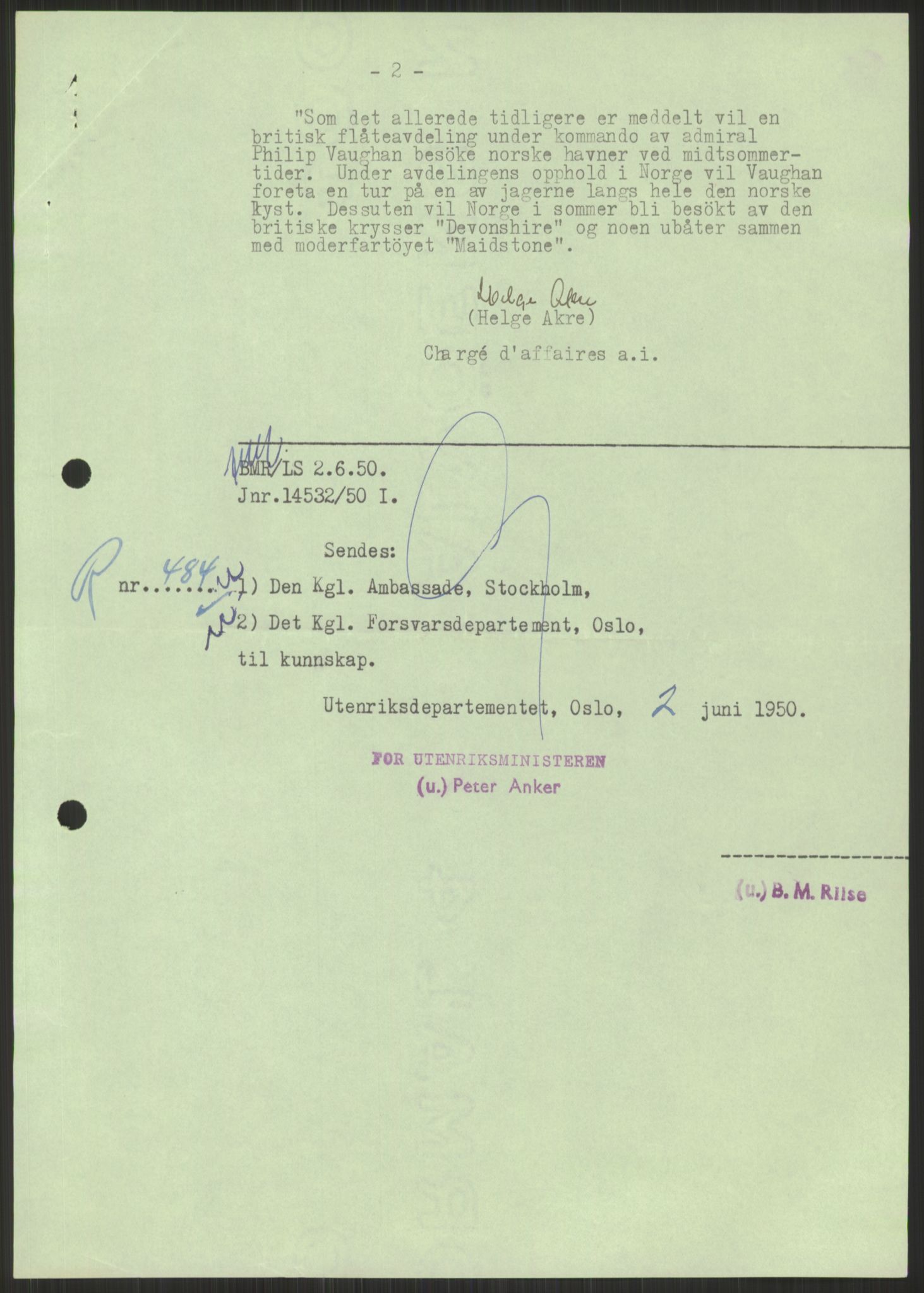 Utenriksdepartementet, RA/S-2259, 1948-1950, p. 1265