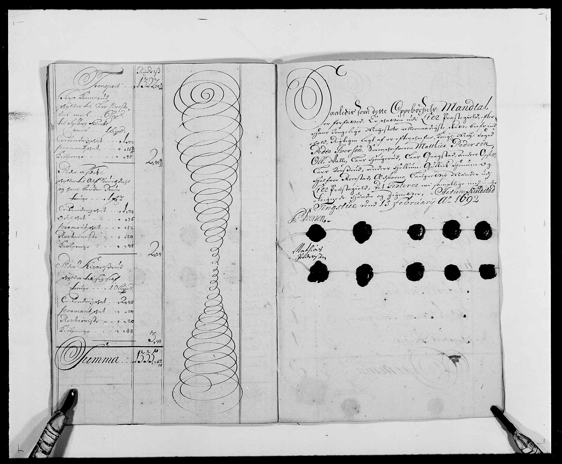 Rentekammeret inntil 1814, Reviderte regnskaper, Fogderegnskap, AV/RA-EA-4092/R28/L1690: Fogderegnskap Eiker og Lier, 1692-1693, p. 57