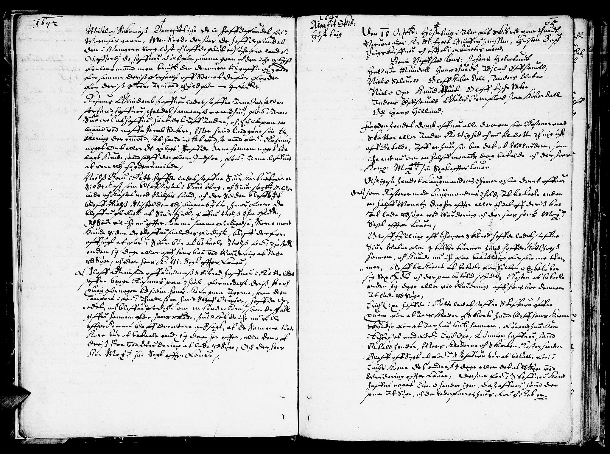 Nordhordland sorenskrivar, SAB/A-2901/1/F/Fa/L0001: Tingbok (justisprotokoll), 1642-1648, p. 4b-5a