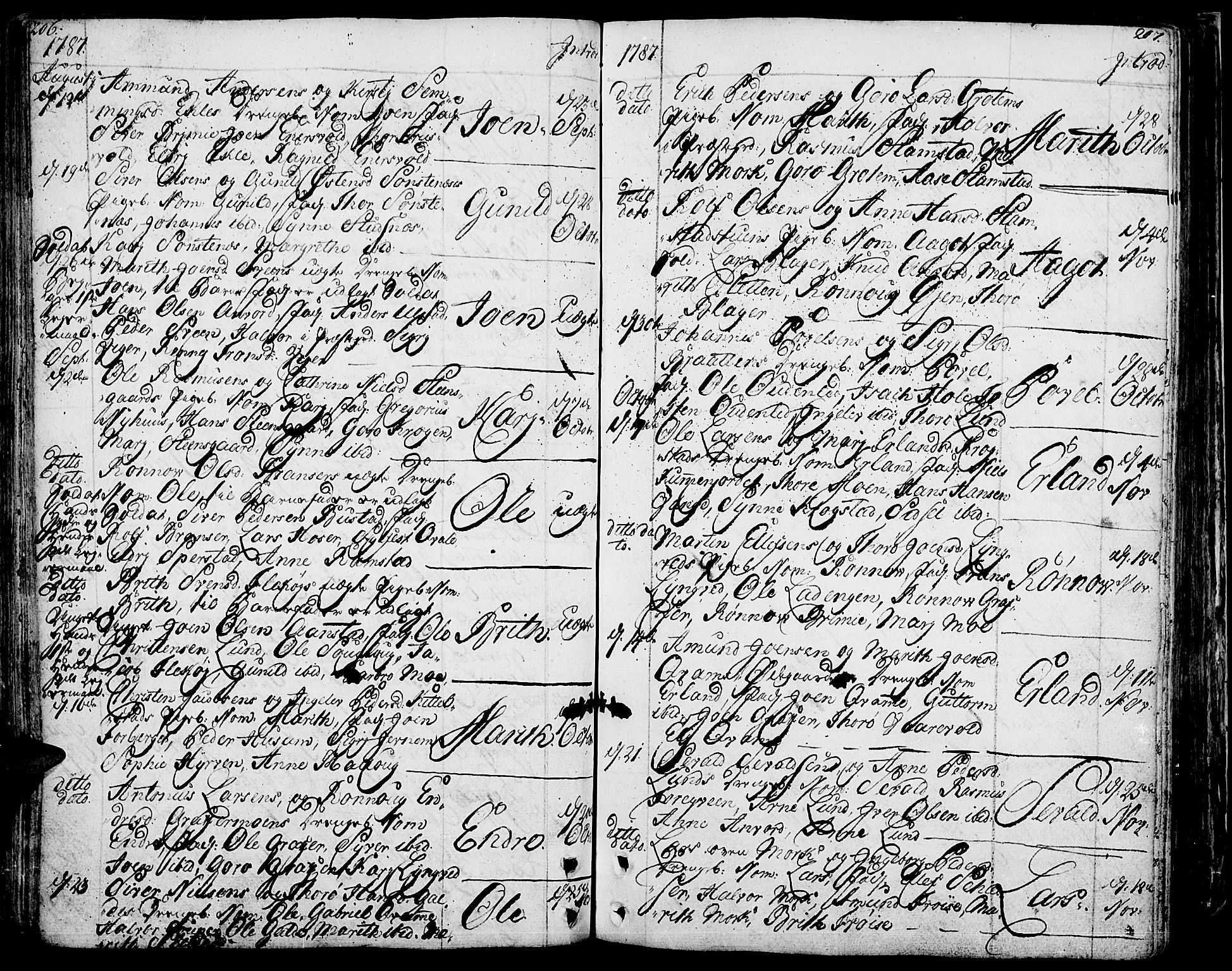 Lom prestekontor, AV/SAH-PREST-070/K/L0002: Parish register (official) no. 2, 1749-1801, p. 206-207