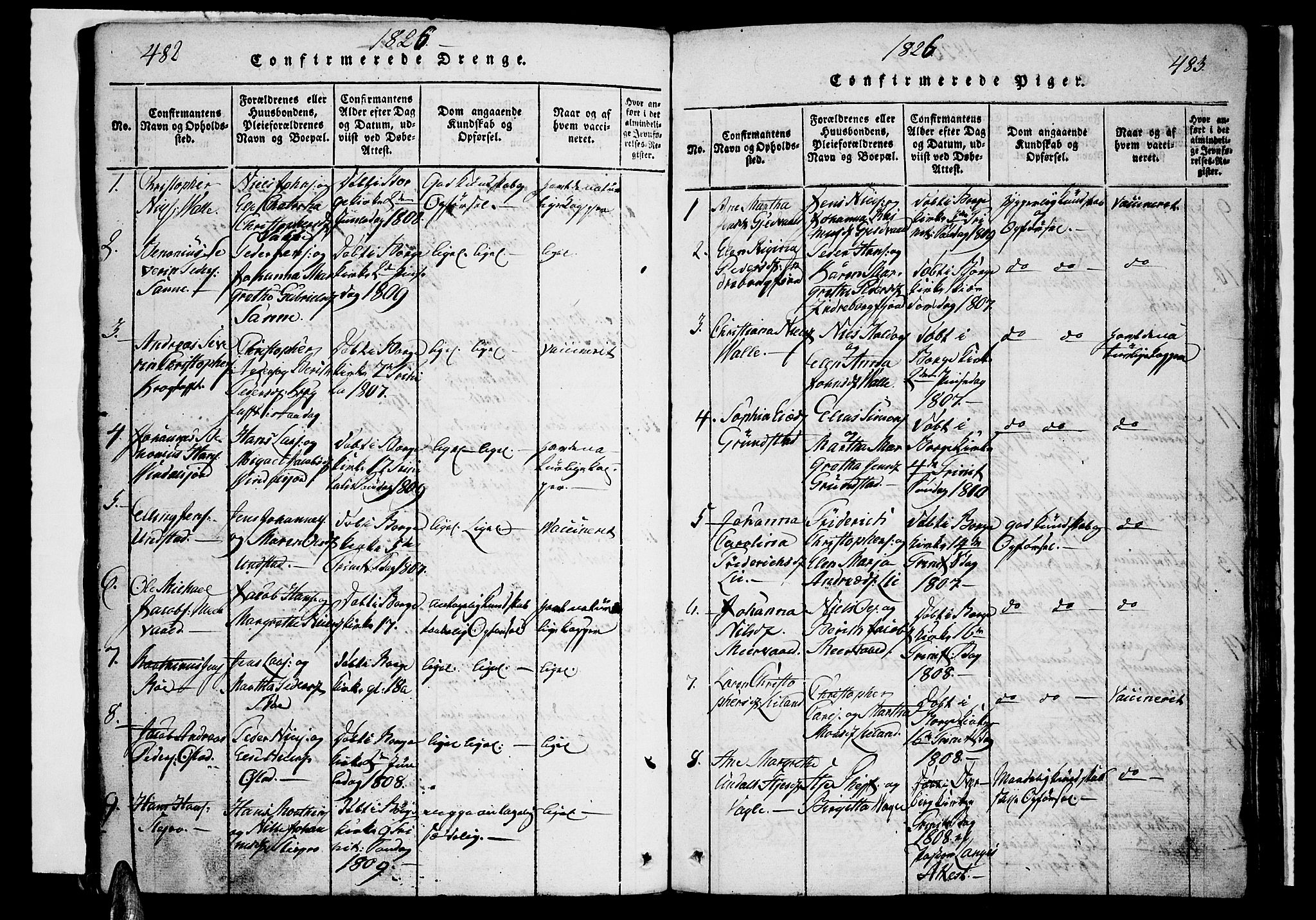 Ministerialprotokoller, klokkerbøker og fødselsregistre - Nordland, SAT/A-1459/880/L1130: Parish register (official) no. 880A04, 1821-1843, p. 482-483
