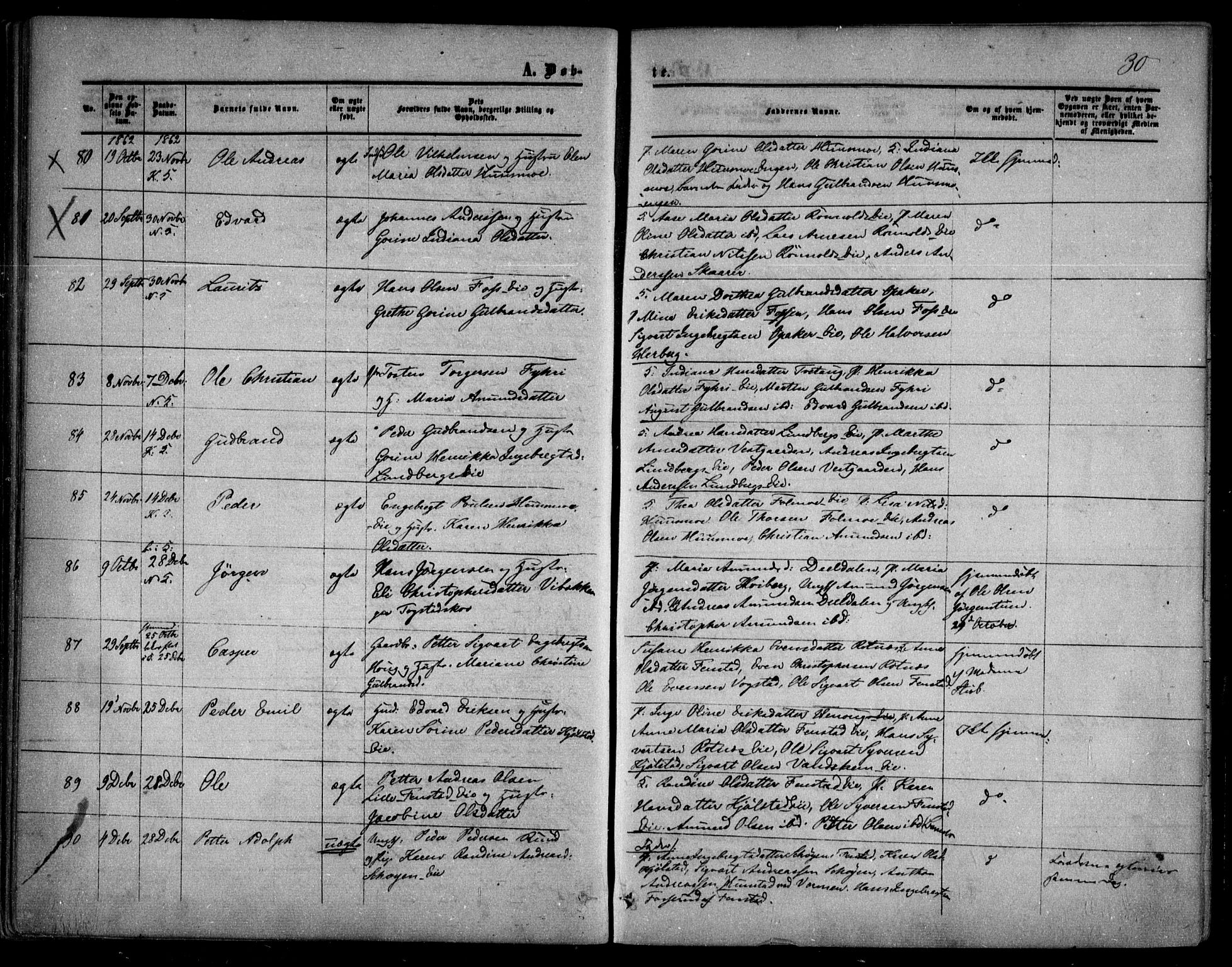 Nes prestekontor Kirkebøker, SAO/A-10410/F/Fa/L0008: Parish register (official) no. I 8, 1859-1874, p. 30