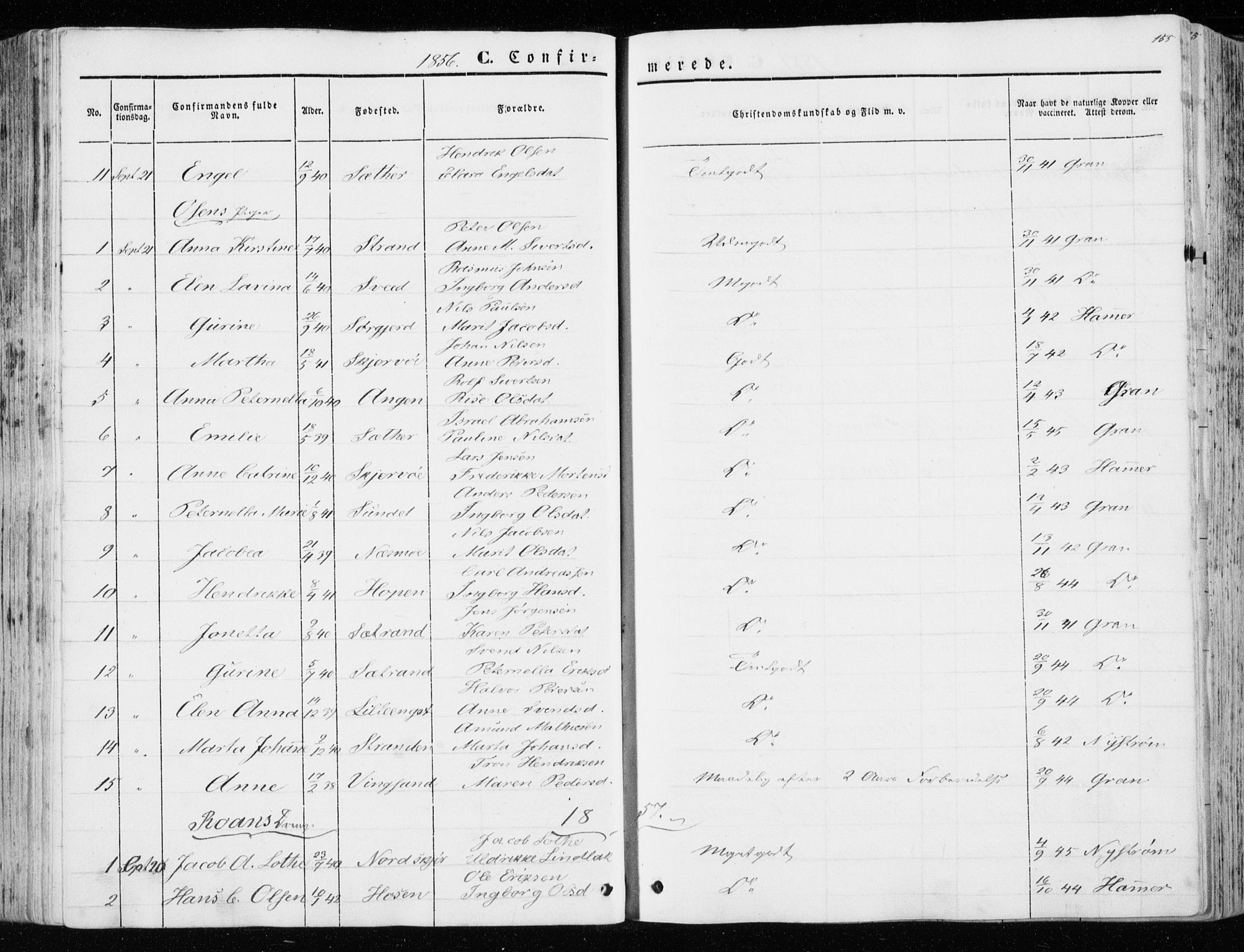 Ministerialprotokoller, klokkerbøker og fødselsregistre - Sør-Trøndelag, SAT/A-1456/657/L0704: Parish register (official) no. 657A05, 1846-1857, p. 155