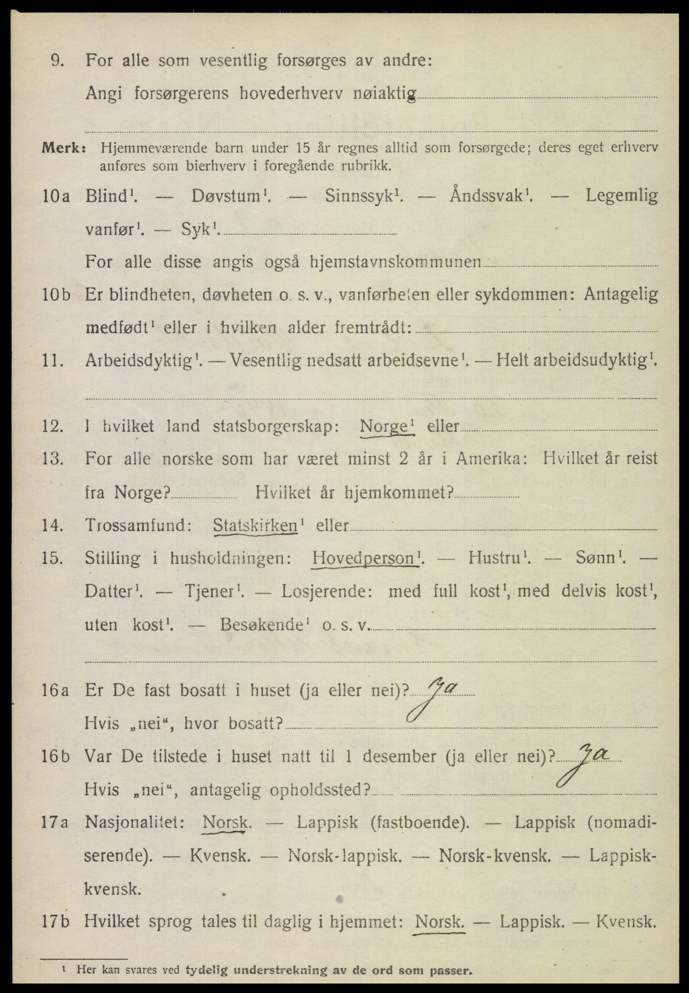 SAT, 1920 census for Mosvik, 1920, p. 393