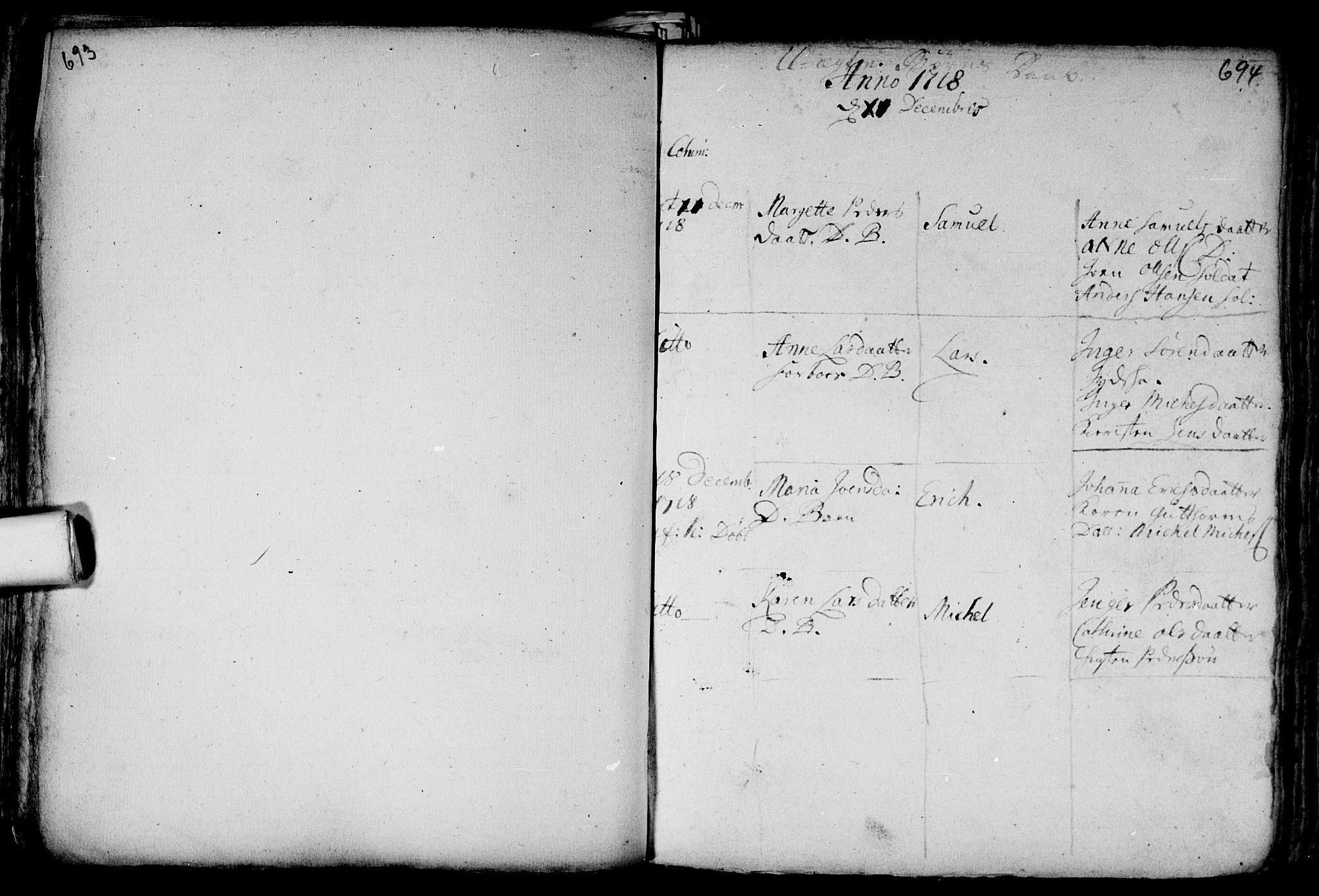 Aker prestekontor kirkebøker, SAO/A-10861/F/L0002: Parish register (official) no. 2, 1714-1720, p. 693-694