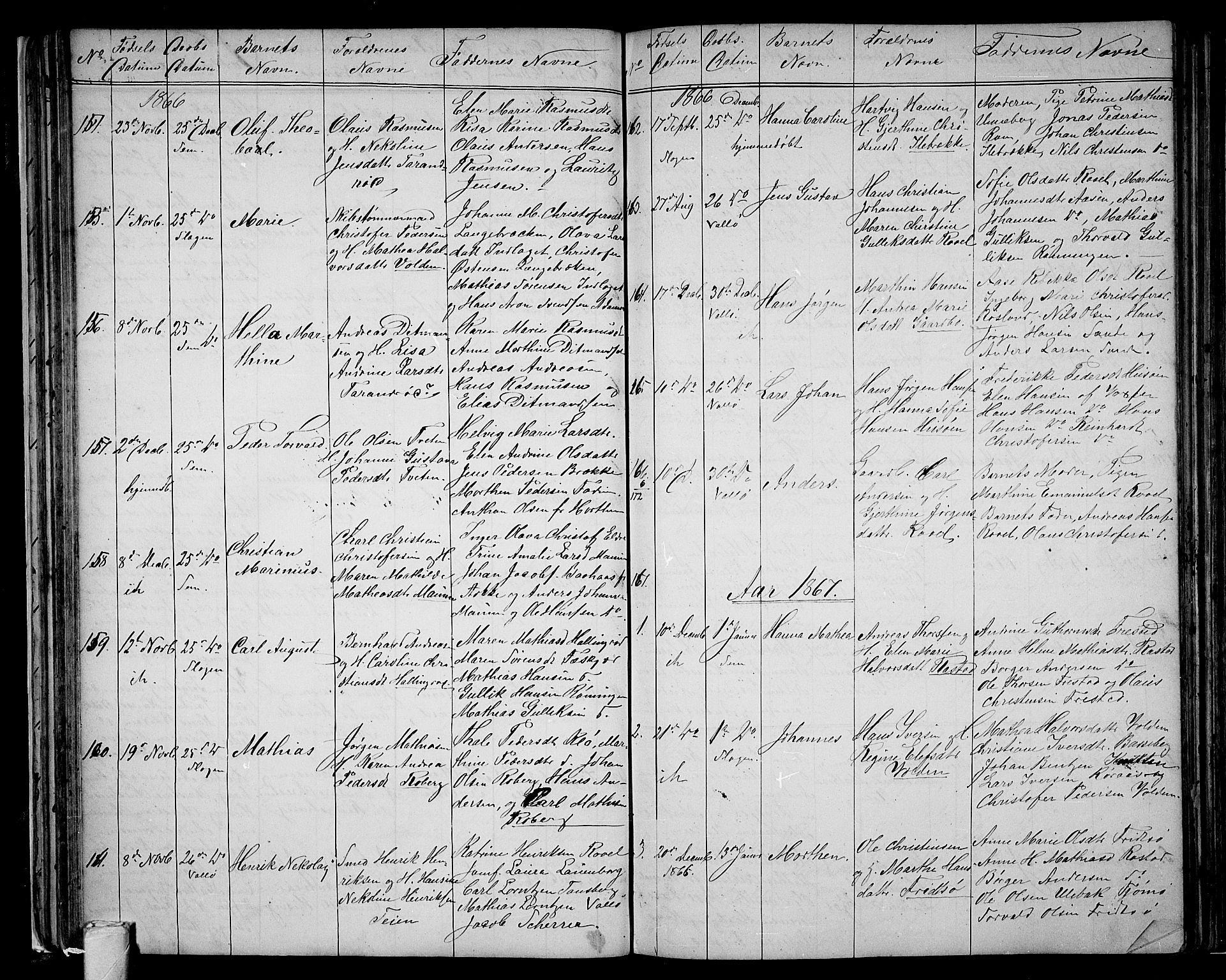 Sem kirkebøker, AV/SAKO-A-5/G/Ga/L0004: Parish register (copy) no. I 4, 1855-1877