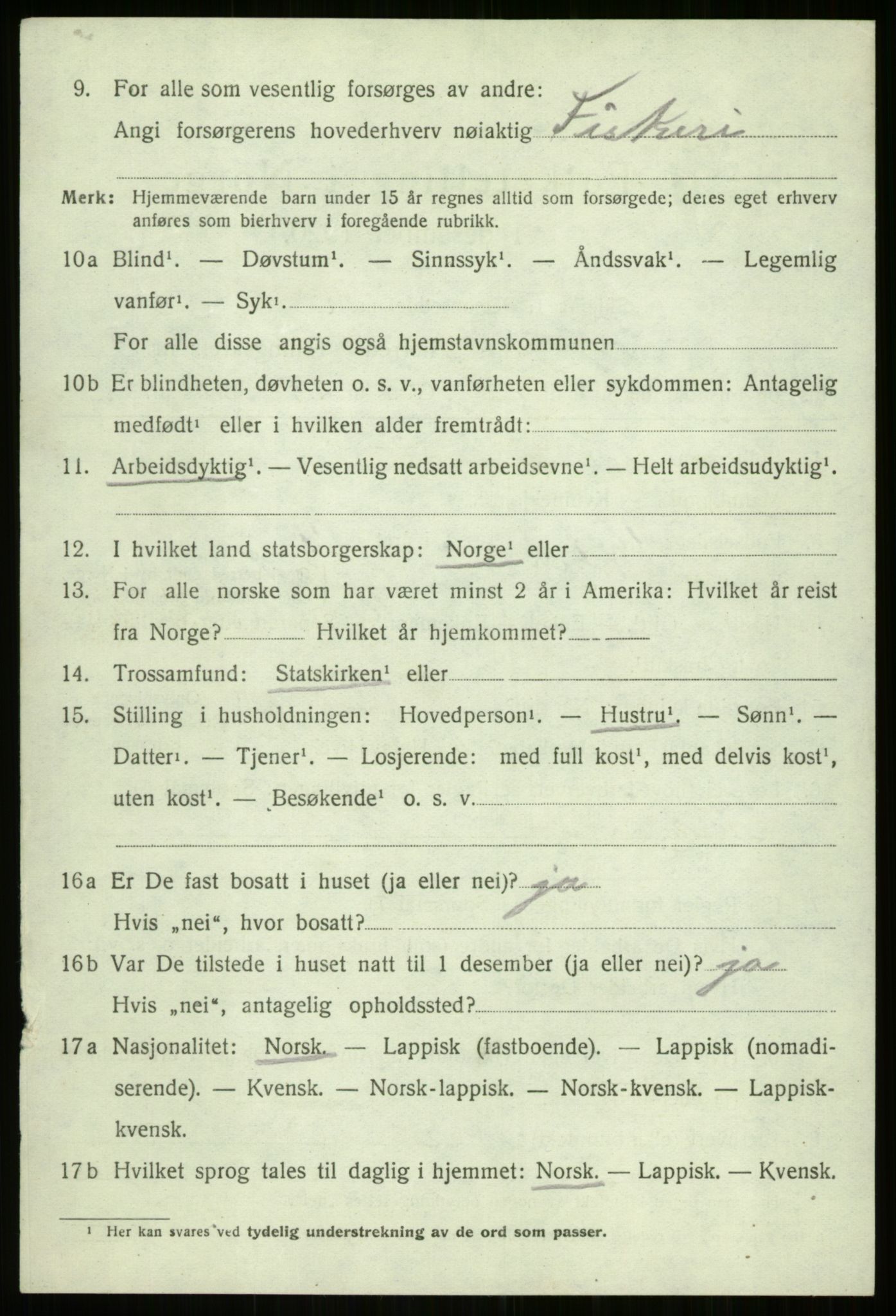 SATØ, 1920 census for Bjarkøy, 1920, p. 3822