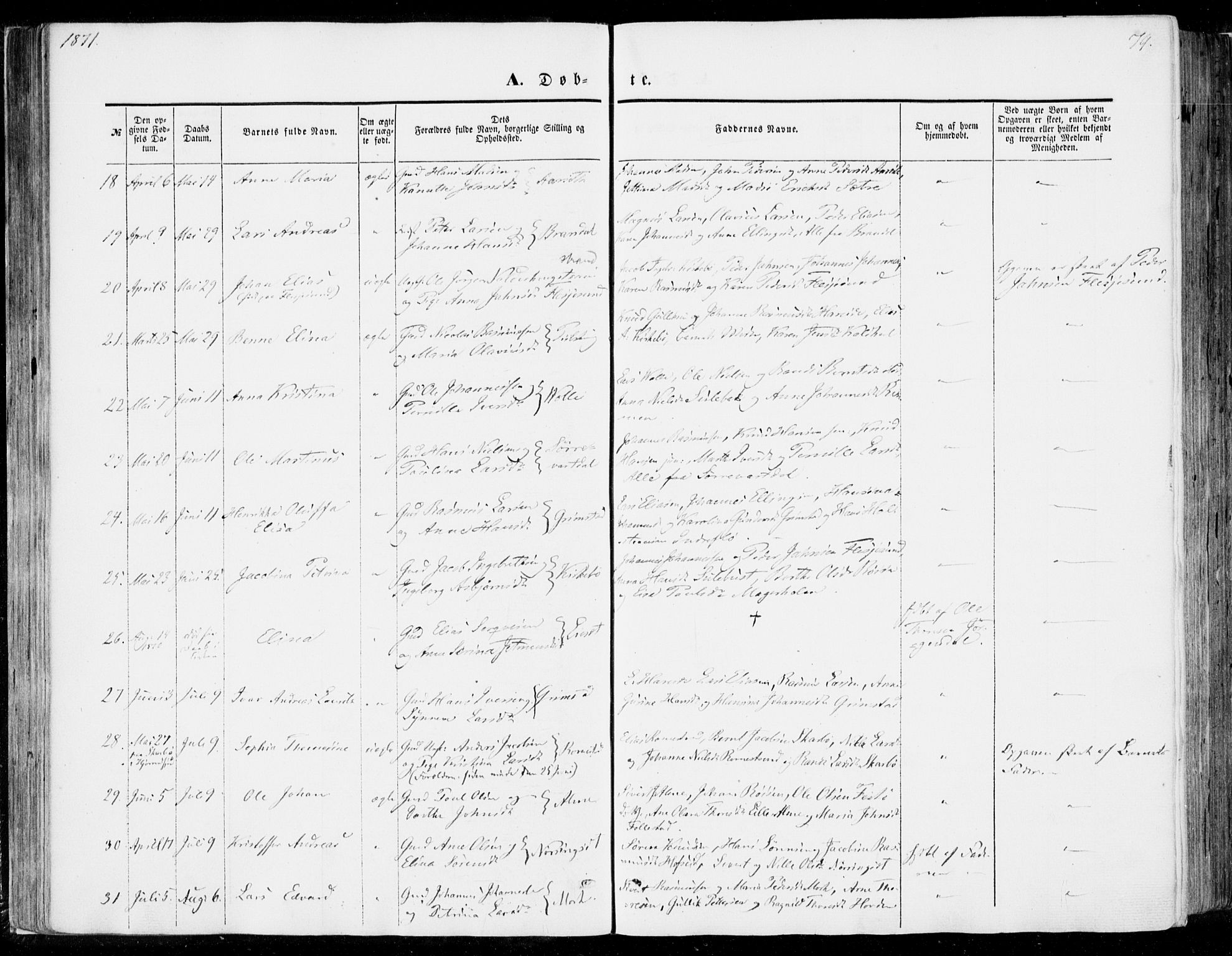 Ministerialprotokoller, klokkerbøker og fødselsregistre - Møre og Romsdal, SAT/A-1454/510/L0121: Parish register (official) no. 510A01, 1848-1877, p. 79