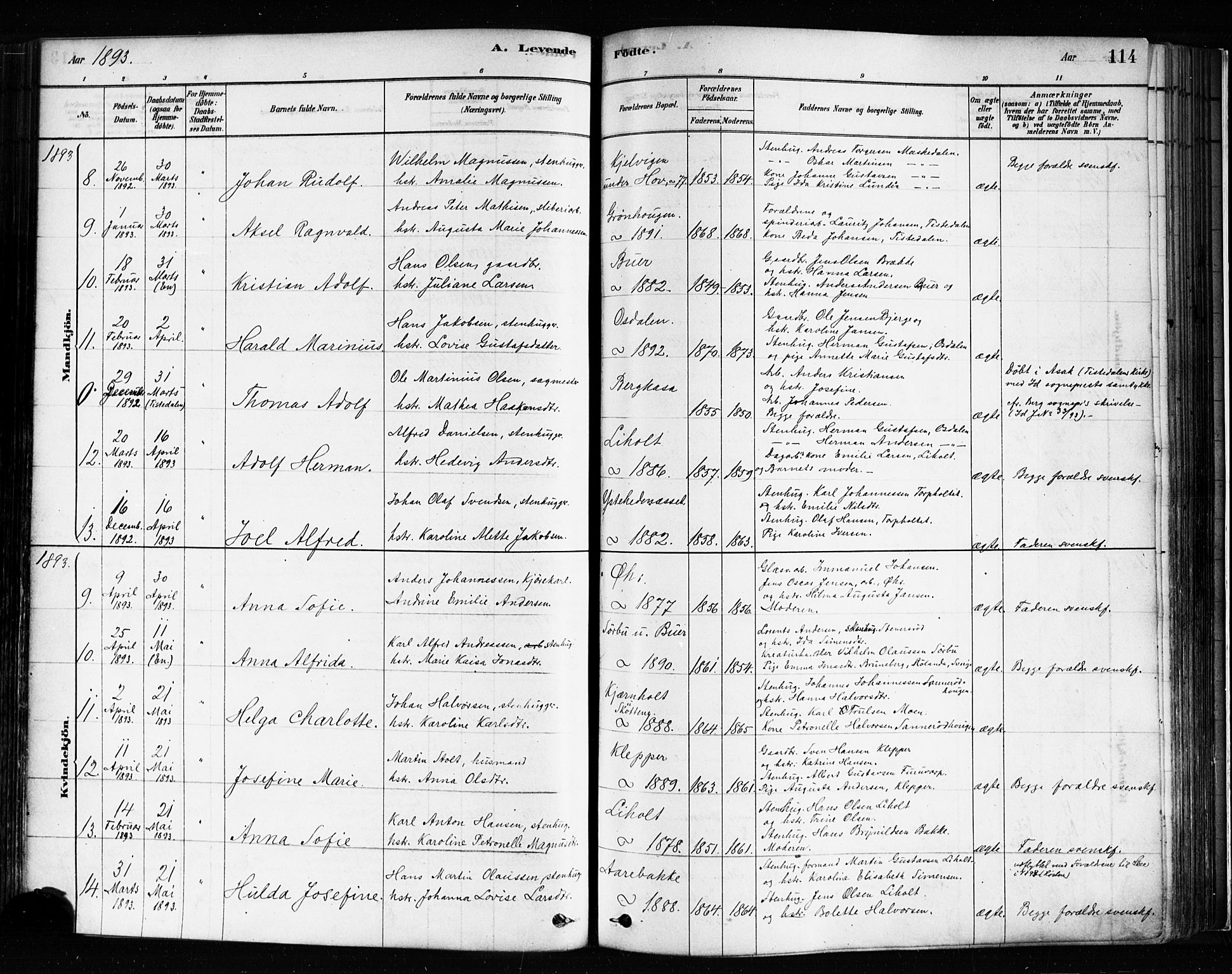 Idd prestekontor Kirkebøker, SAO/A-10911/F/Fc/L0006a: Parish register (official) no. III 6A, 1878-1903, p. 114