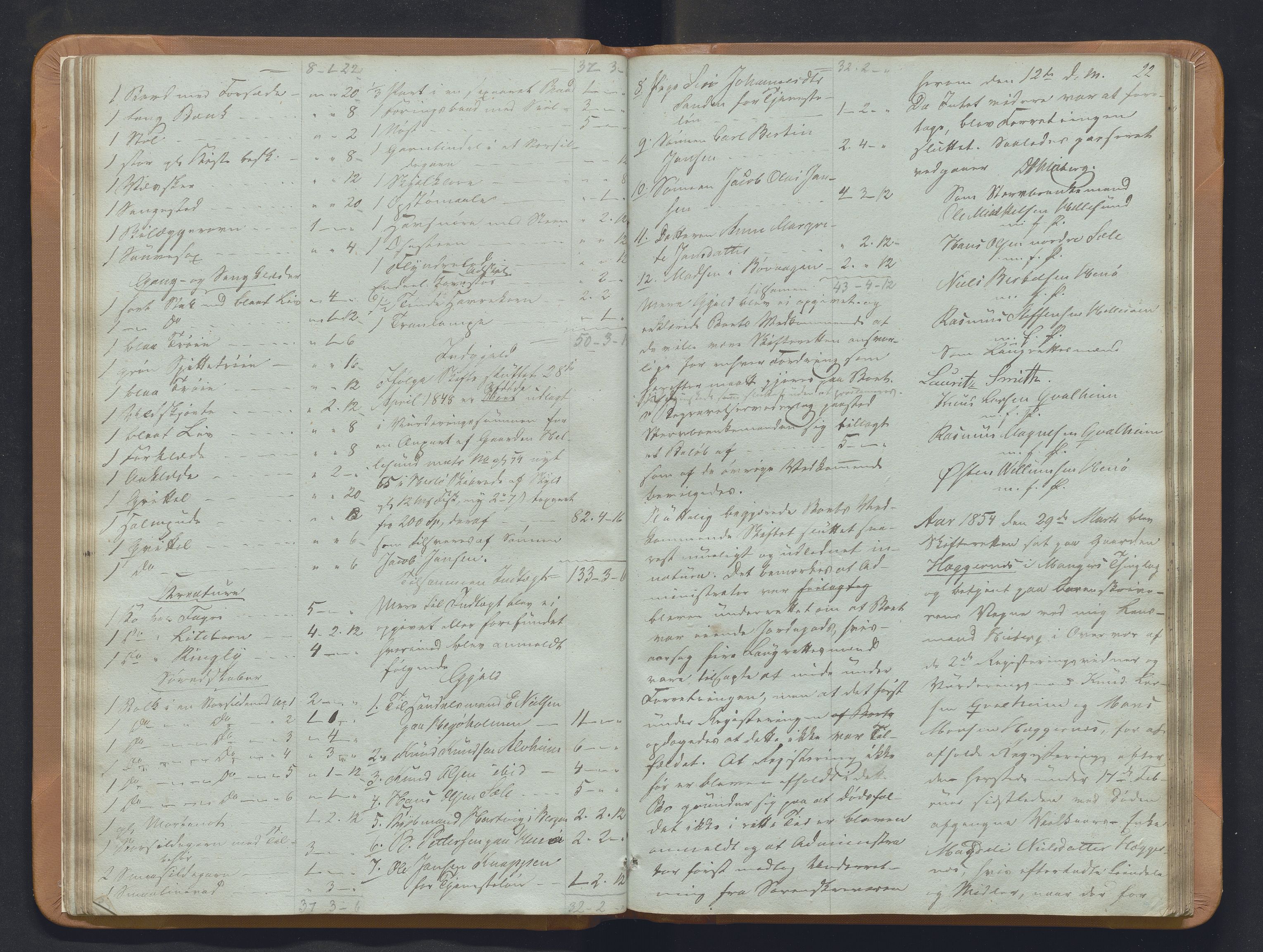 Nordhordland sorenskrivar, SAB/A-2901/1/H/Hb/L0018: Registreringsprotokollar, 1853-1856, p. 22