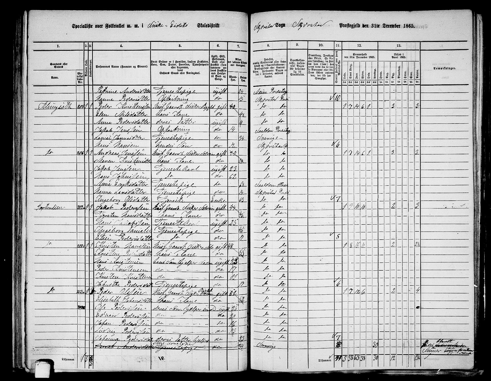 RA, 1865 census for Skjerstad, 1865, p. 93