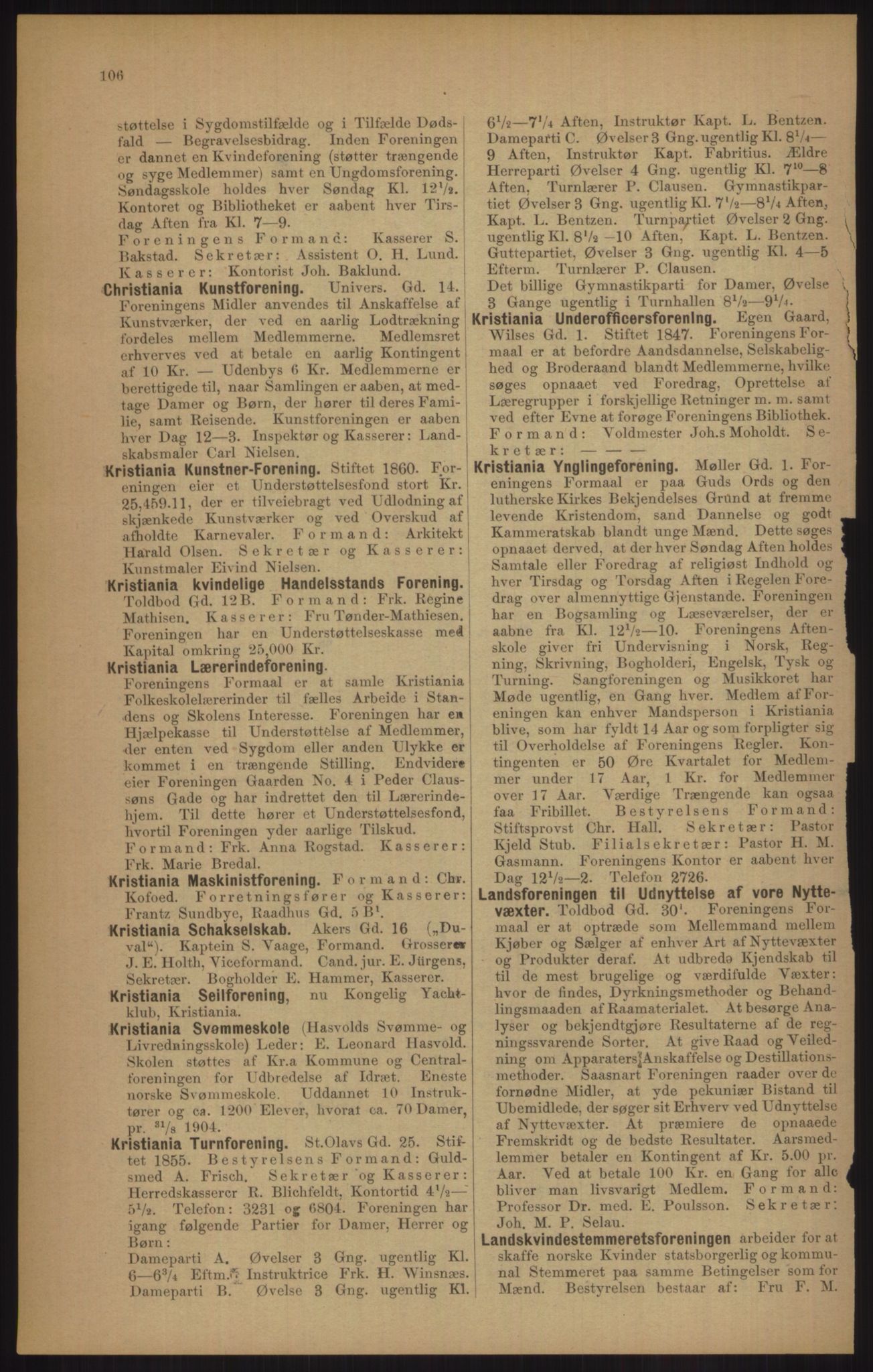 Kristiania/Oslo adressebok, PUBL/-, 1905, p. 106