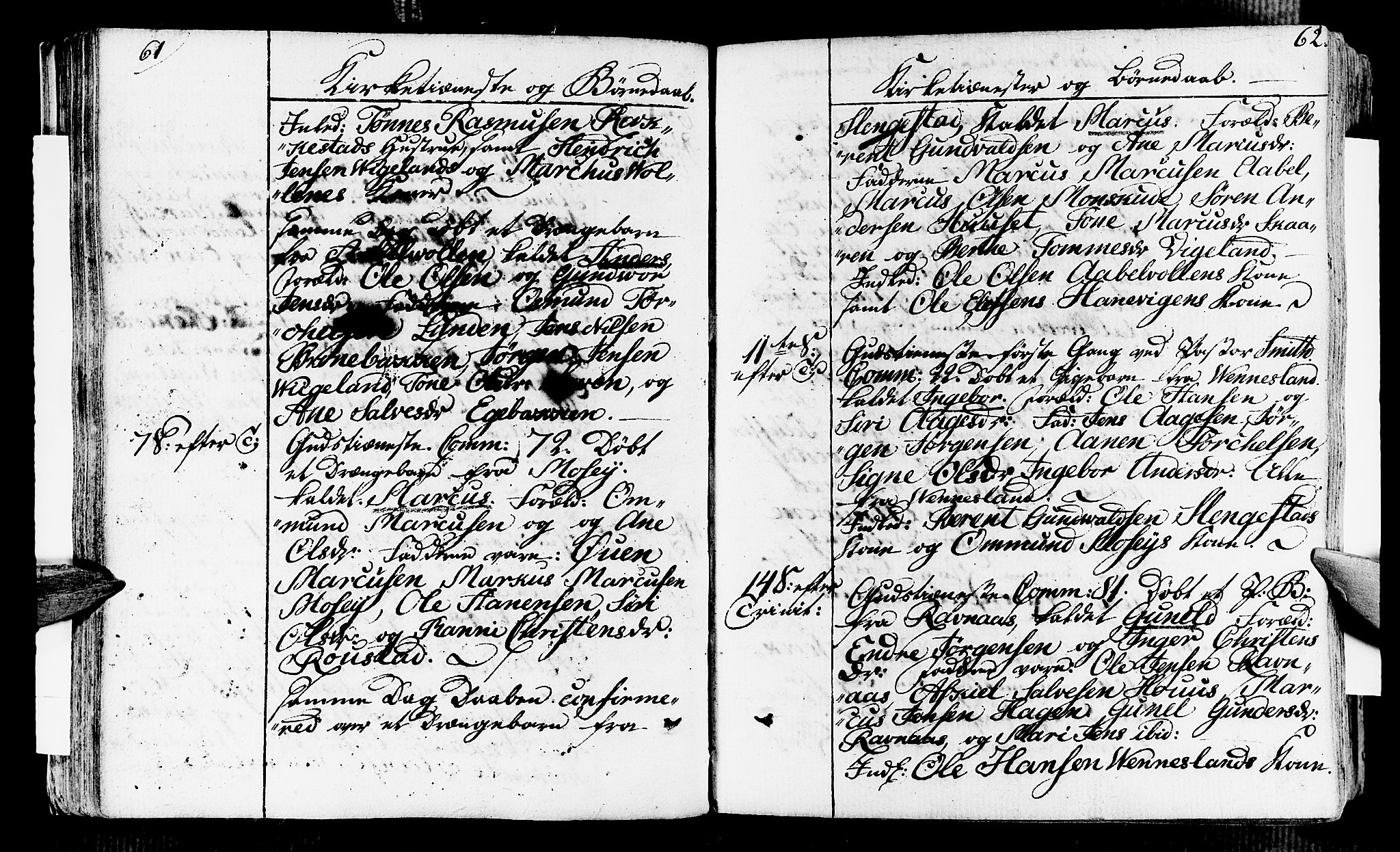 Vennesla sokneprestkontor, AV/SAK-1111-0045/Fa/Fab/L0002: Parish register (official) no. A 2, 1794-1834, p. 62