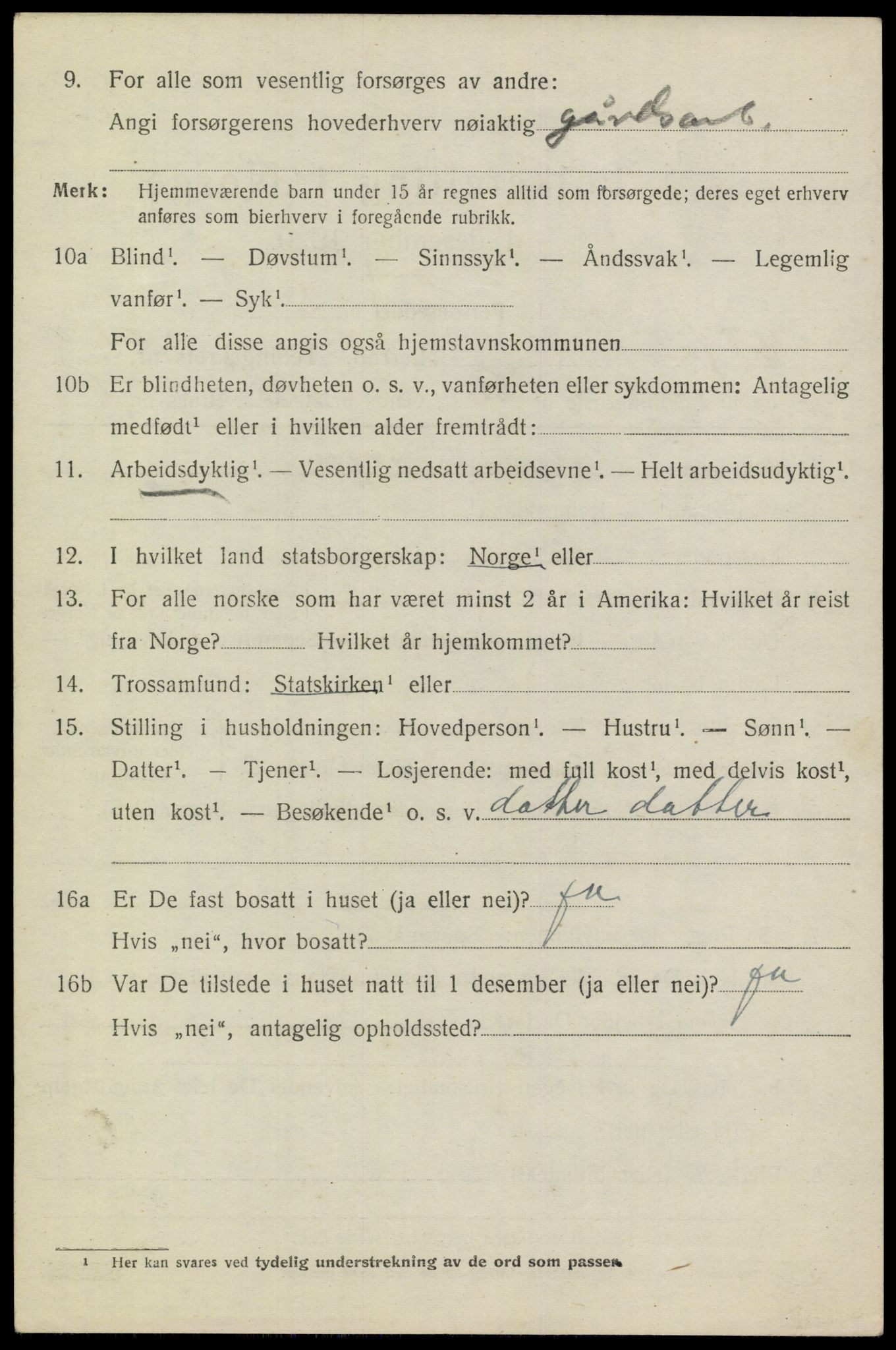 SAKO, 1920 census for Heddal, 1920, p. 3639