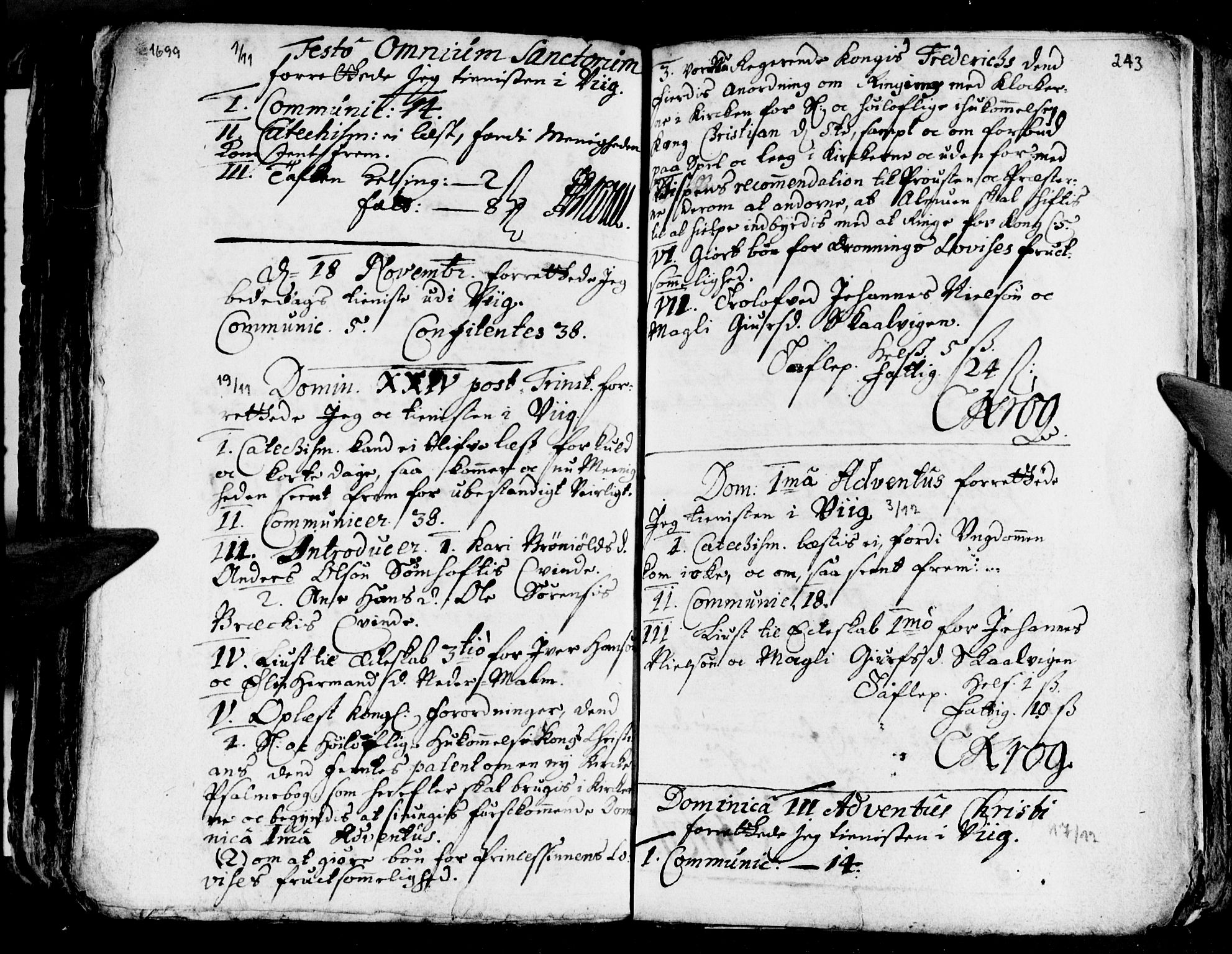 Ministerialprotokoller, klokkerbøker og fødselsregistre - Nordland, AV/SAT-A-1459/812/L0172: Parish register (official) no. 812A01, 1677-1718, p. 243