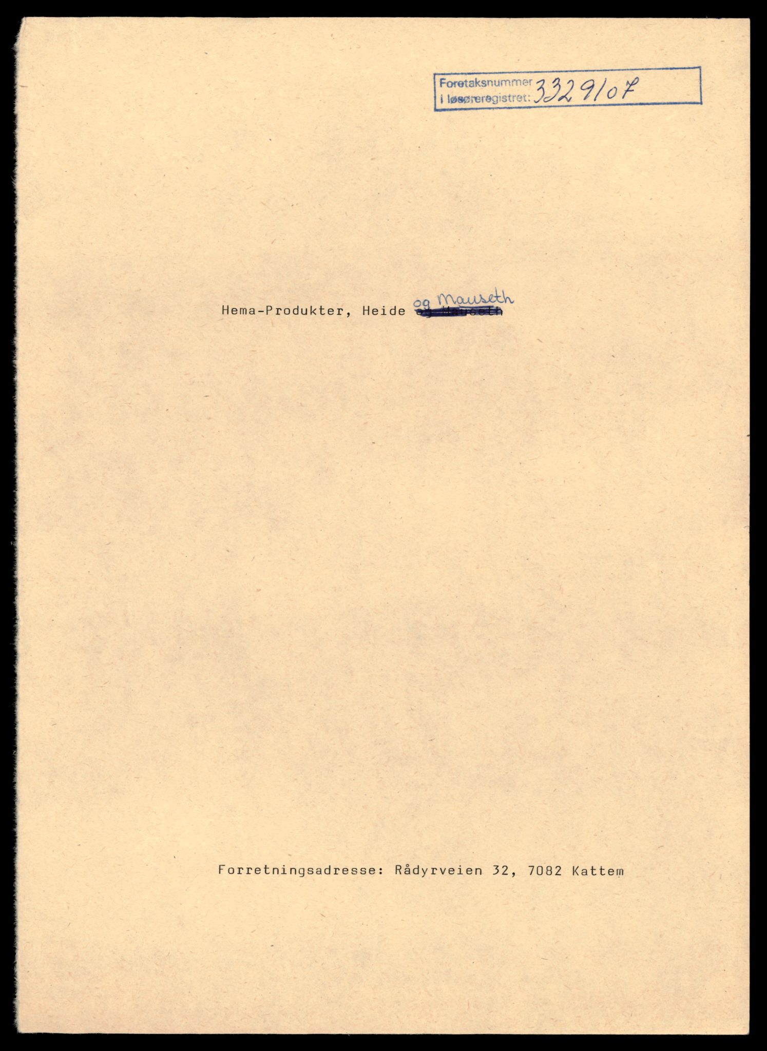 Trondheim byfogd, AV/SAT-A-0003/2/J/Jd/Jda/L0072: Bilag, enkeltmannsforetak, ansvarlige selskap og kommandittselskap, Hel-J, 1944-1990, p. 1