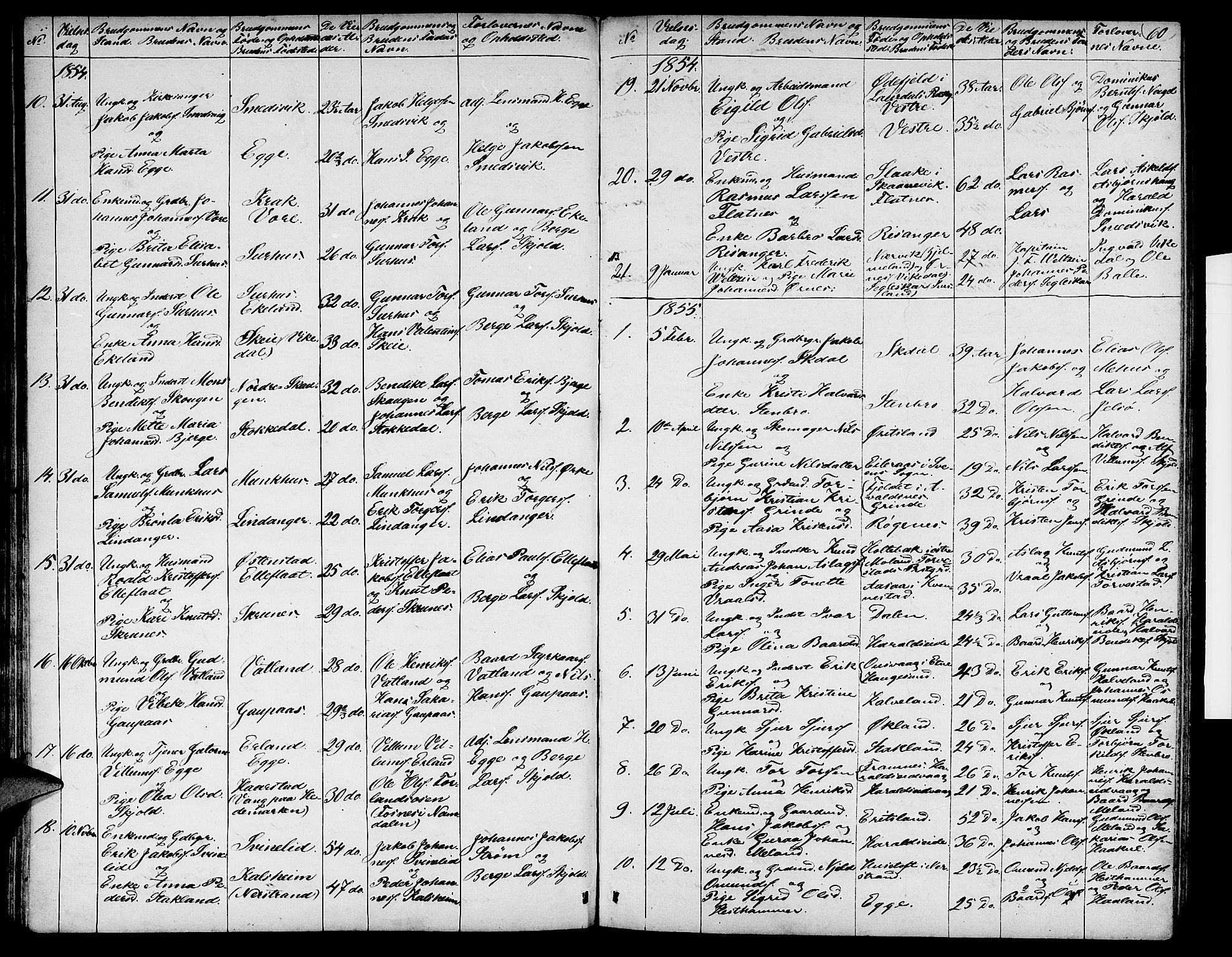 Skjold sokneprestkontor, SAST/A-101847/H/Ha/Hab/L0003: Parish register (copy) no. B 3, 1850-1867, p. 60