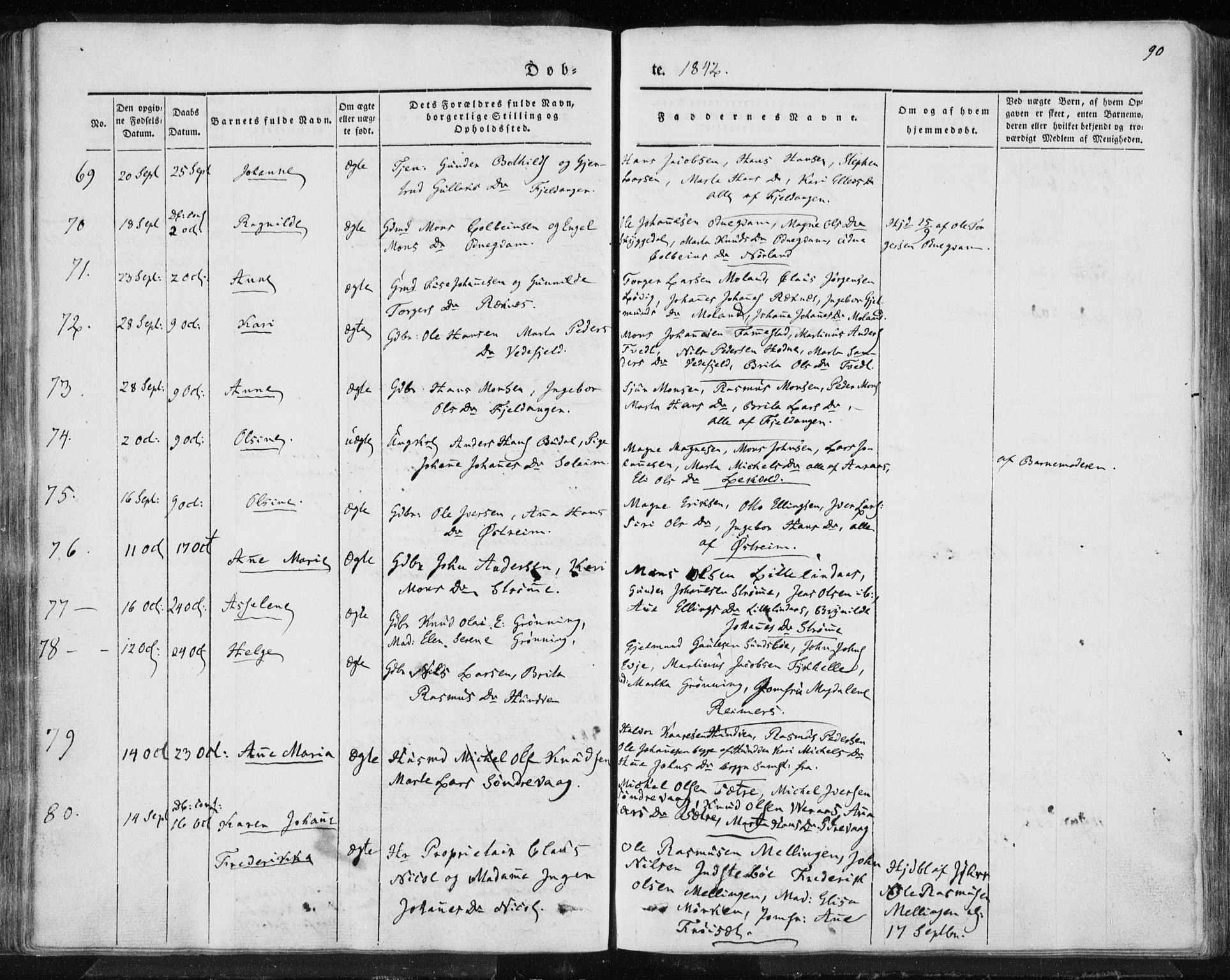 Lindås Sokneprestembete, SAB/A-76701/H/Haa: Parish register (official) no. A 10, 1842-1862, p. 90