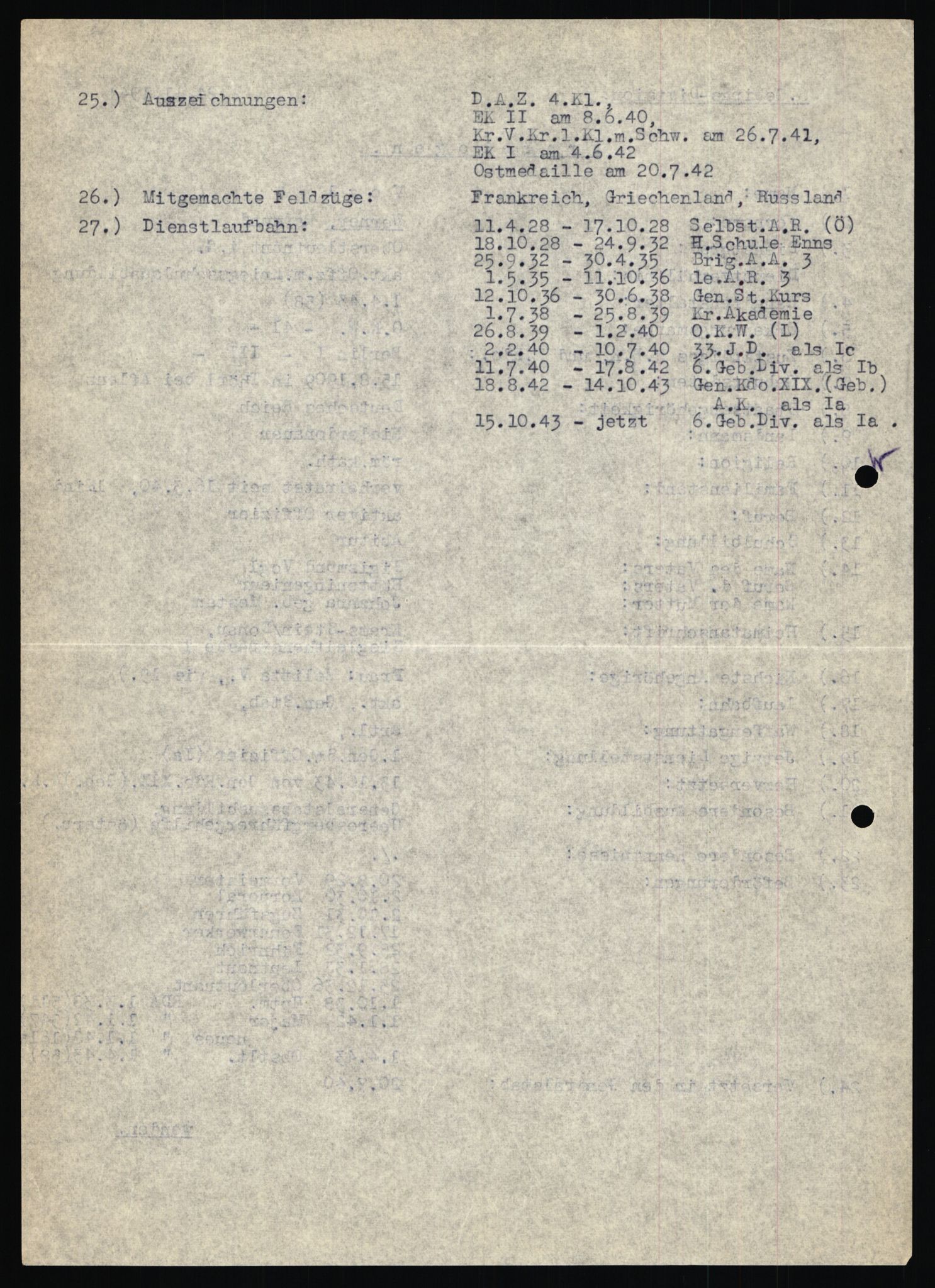 Forsvarets Overkommando. 2 kontor. Arkiv 11.4. Spredte tyske arkivsaker, AV/RA-RAFA-7031/D/Dar/Dara/L0019: Personalbøker og diverse, 1940-1945, p. 643