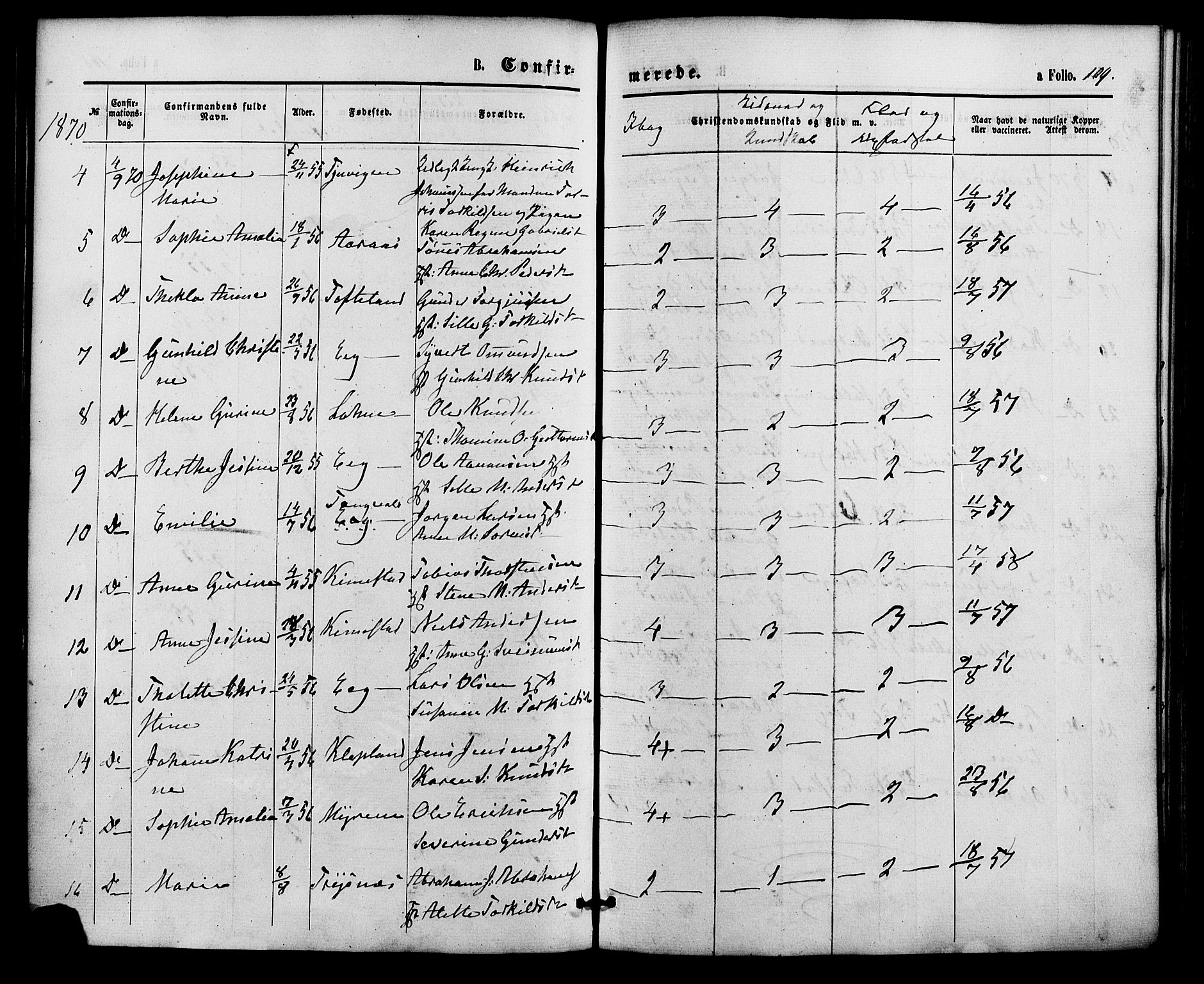 Søgne sokneprestkontor, AV/SAK-1111-0037/F/Fa/Fab/L0011: Parish register (official) no. A 11, 1869-1879, p. 109