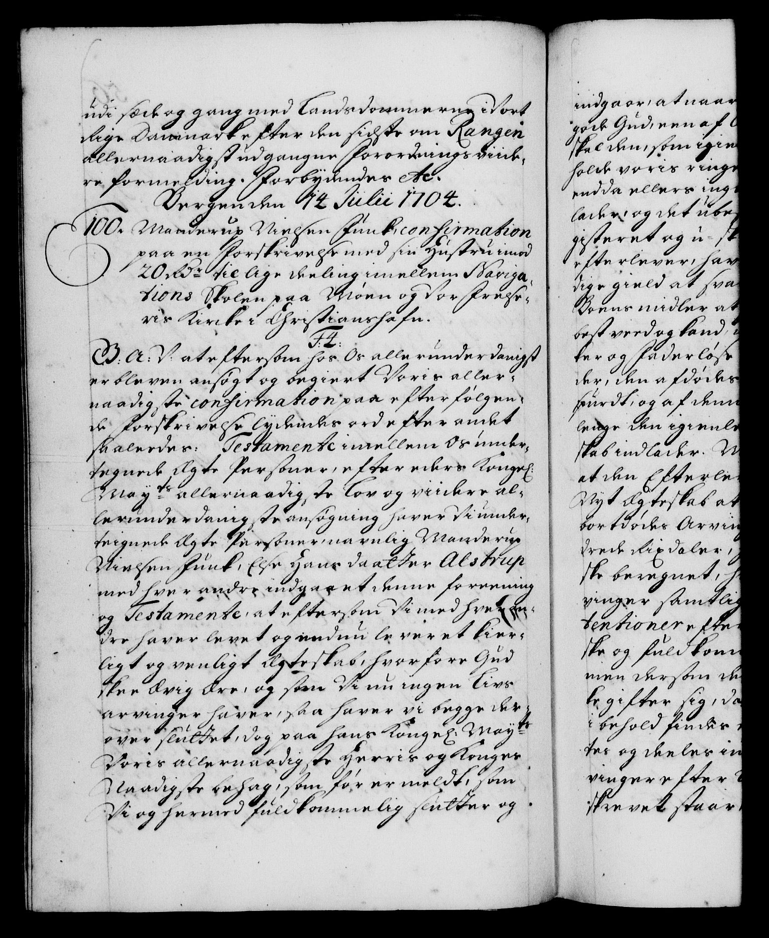 Danske Kanselli 1572-1799, AV/RA-EA-3023/F/Fc/Fca/Fcaa/L0019: Norske registre, 1704-1707, p. 56b