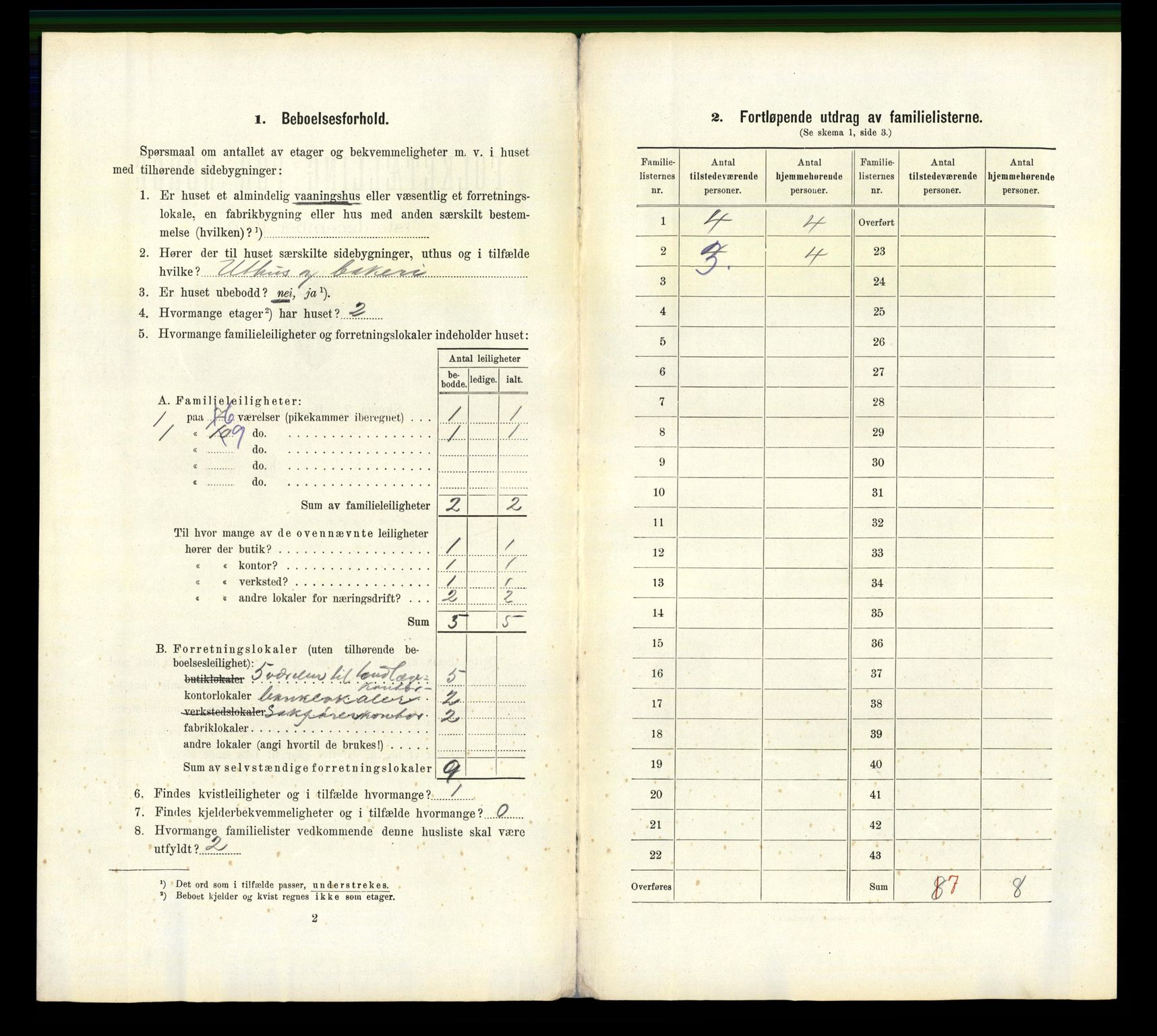 RA, 1910 census for Steinkjer, 1910, p. 43