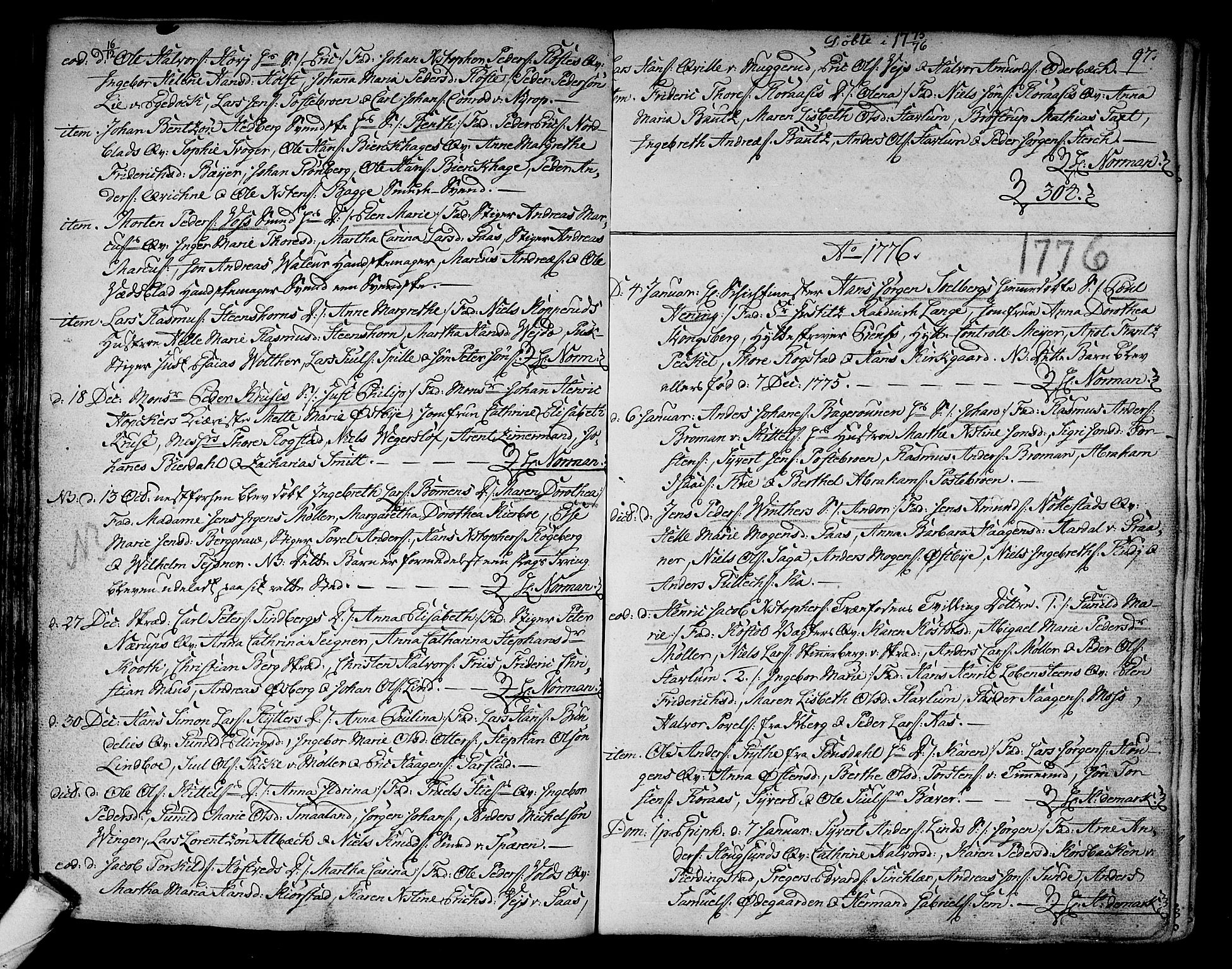 Kongsberg kirkebøker, SAKO/A-22/F/Fa/L0005: Parish register (official) no. I 5, 1769-1782, p. 97