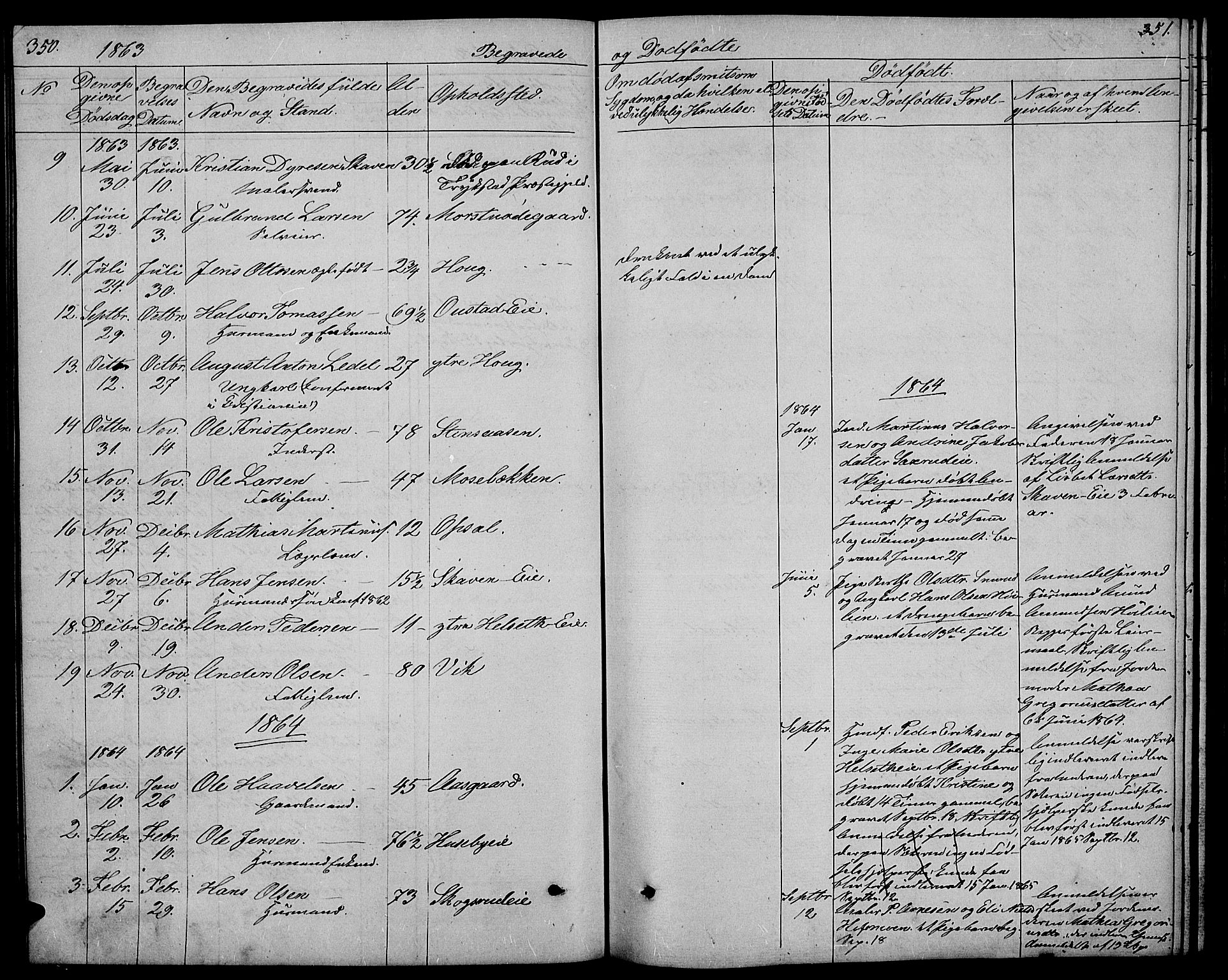 Stange prestekontor, SAH/PREST-002/L/L0005: Parish register (copy) no. 5, 1861-1881, p. 350-351