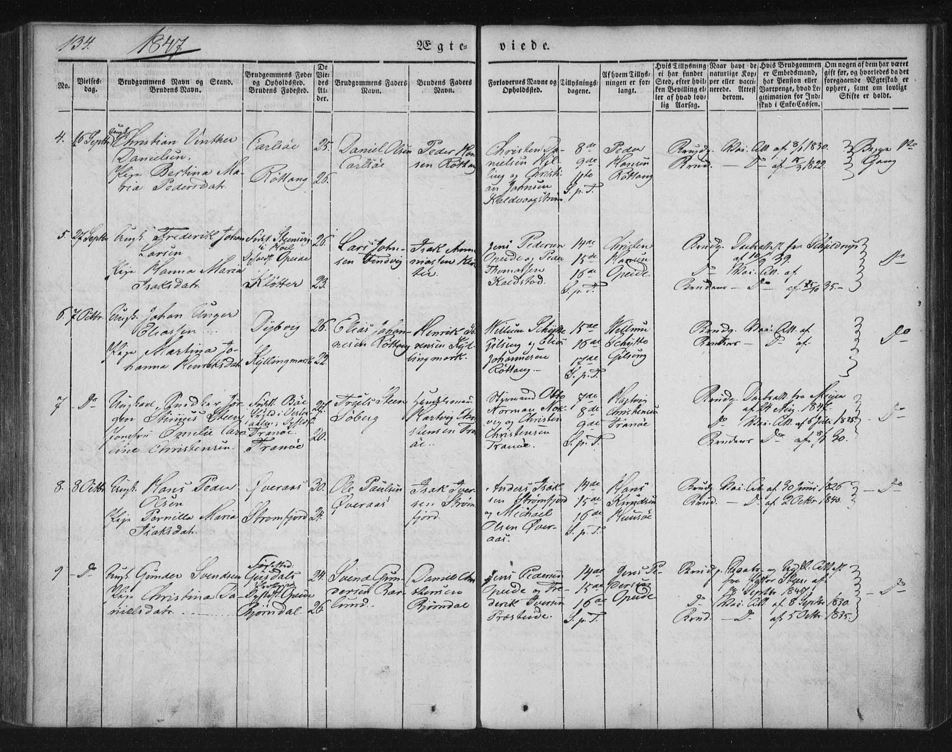 Ministerialprotokoller, klokkerbøker og fødselsregistre - Nordland, SAT/A-1459/859/L0843: Parish register (official) no. 859A03, 1840-1848, p. 134