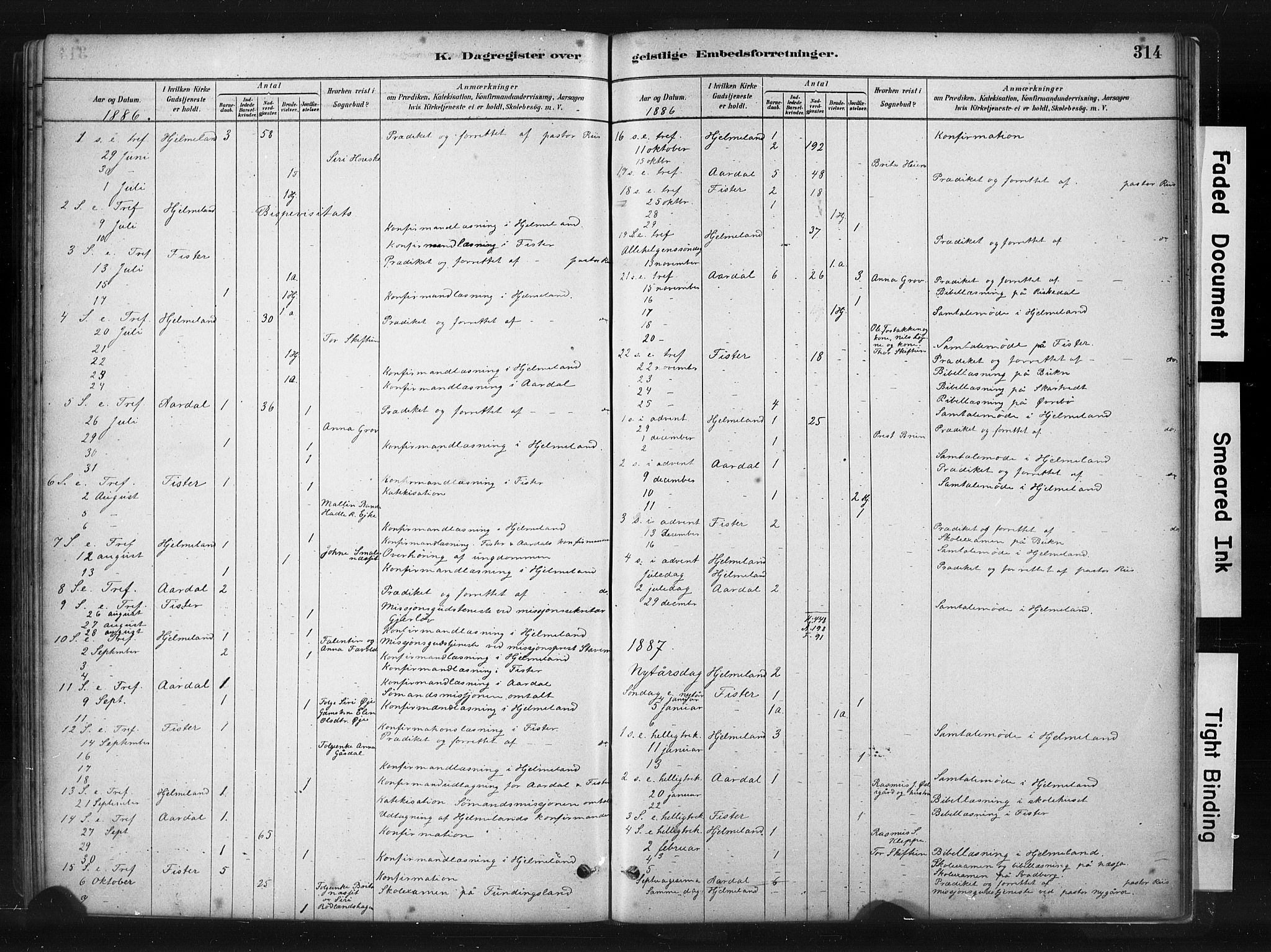 Hjelmeland sokneprestkontor, AV/SAST-A-101843/01/IV/L0014: Parish register (official) no. A 14, 1879-1900, p. 314