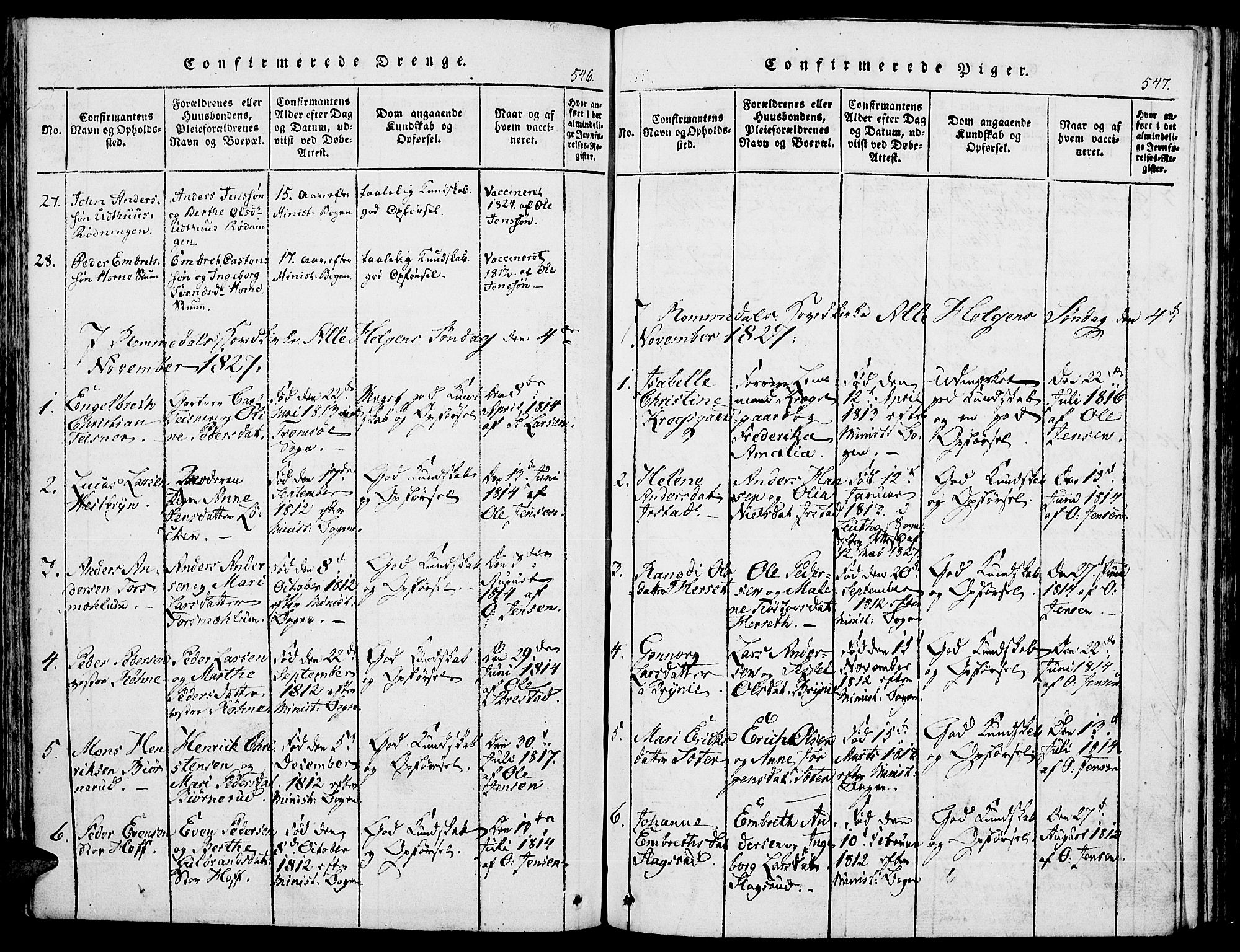 Romedal prestekontor, AV/SAH-PREST-004/K/L0002: Parish register (official) no. 2, 1814-1828, p. 546-547