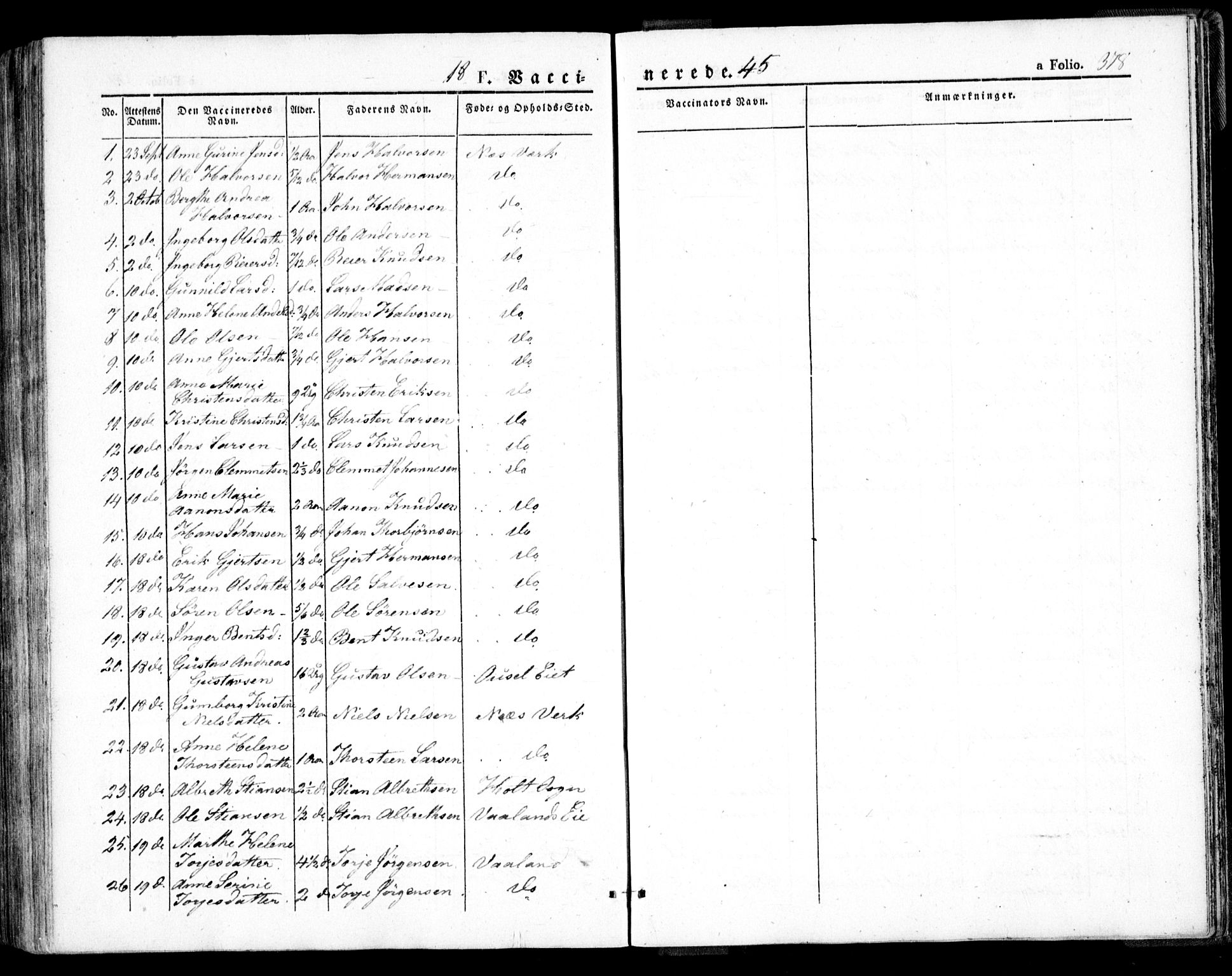 Holt sokneprestkontor, AV/SAK-1111-0021/F/Fa/L0007: Parish register (official) no. A 7, 1836-1848, p. 378