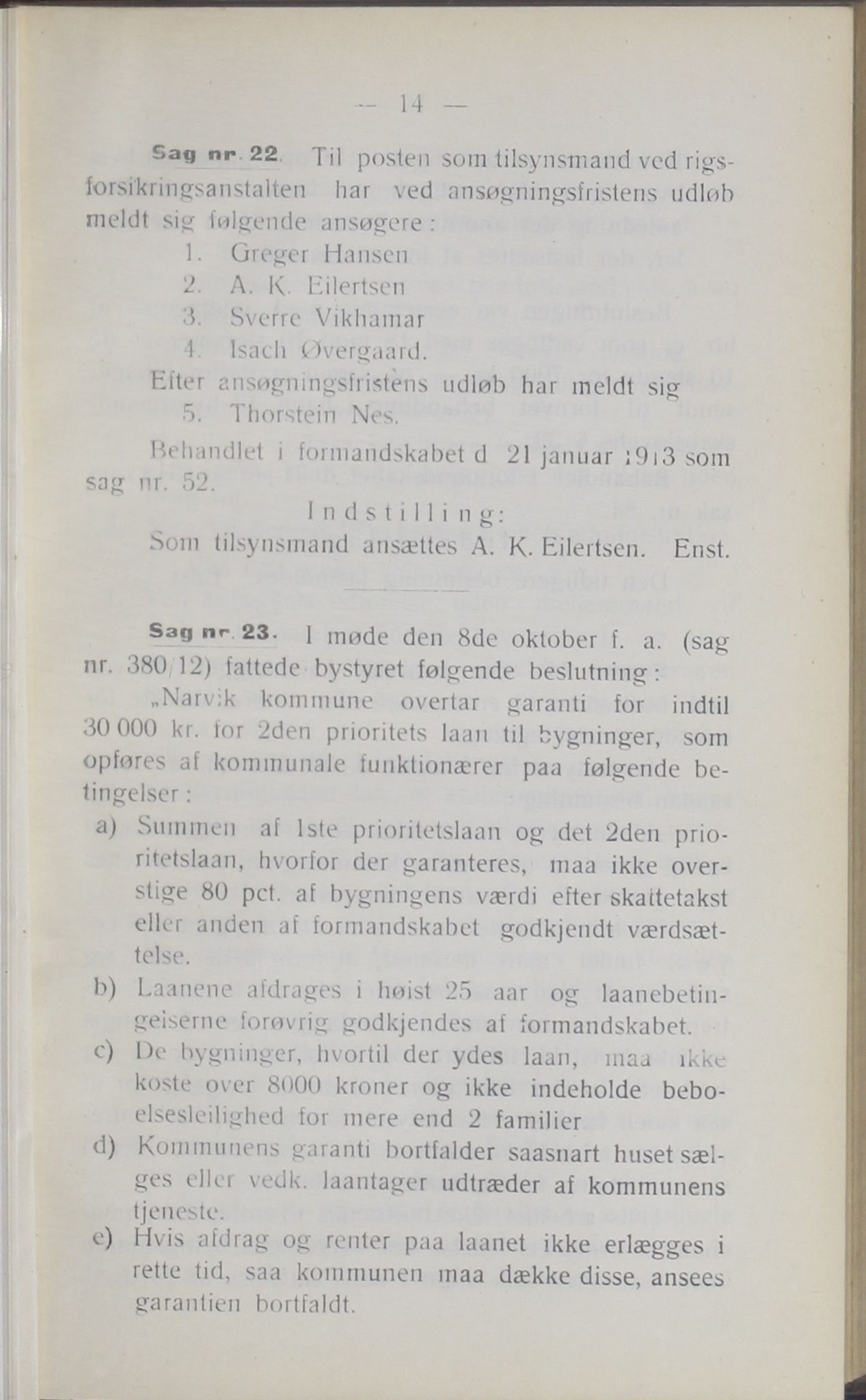 Narvik kommune. Formannskap , AIN/K-18050.150/A/Ab/L0003: Møtebok, 1913