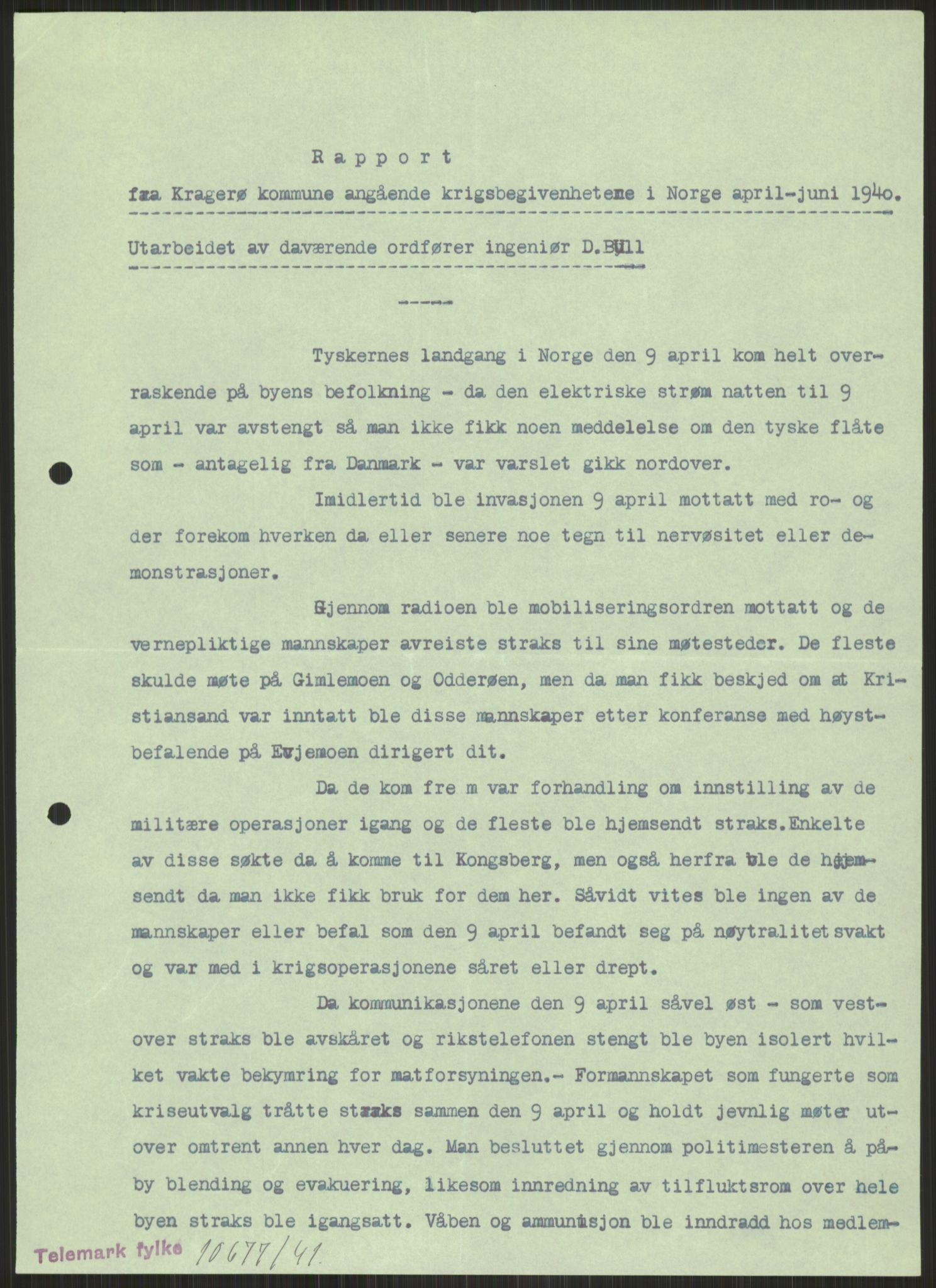 Forsvaret, Forsvarets krigshistoriske avdeling, AV/RA-RAFA-2017/Y/Ya/L0014: II-C-11-31 - Fylkesmenn.  Rapporter om krigsbegivenhetene 1940., 1940, p. 657