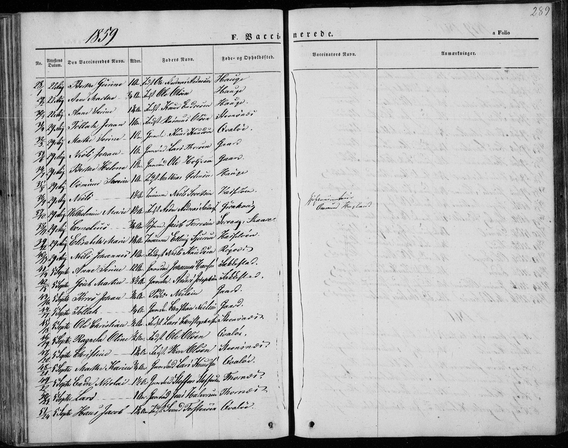 Torvastad sokneprestkontor, AV/SAST-A -101857/H/Ha/Haa/L0011: Parish register (official) no. A 11, 1857-1866, p. 289