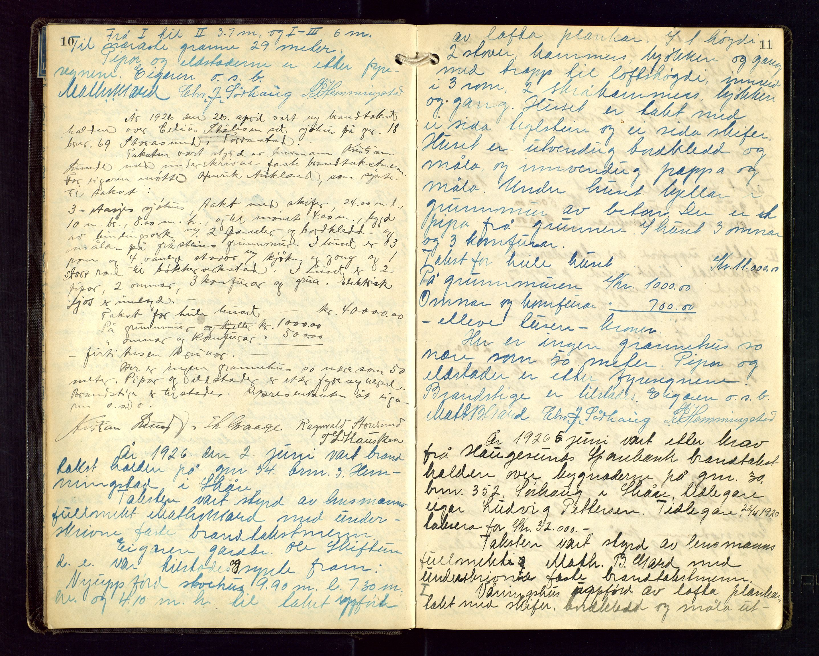Torvestad lensmannskontor, AV/SAST-A-100307/1/Goa/L0004: "Brandtakstsprotokoll for lensmannen i Torvastad", 1925-1934, p. 10-11