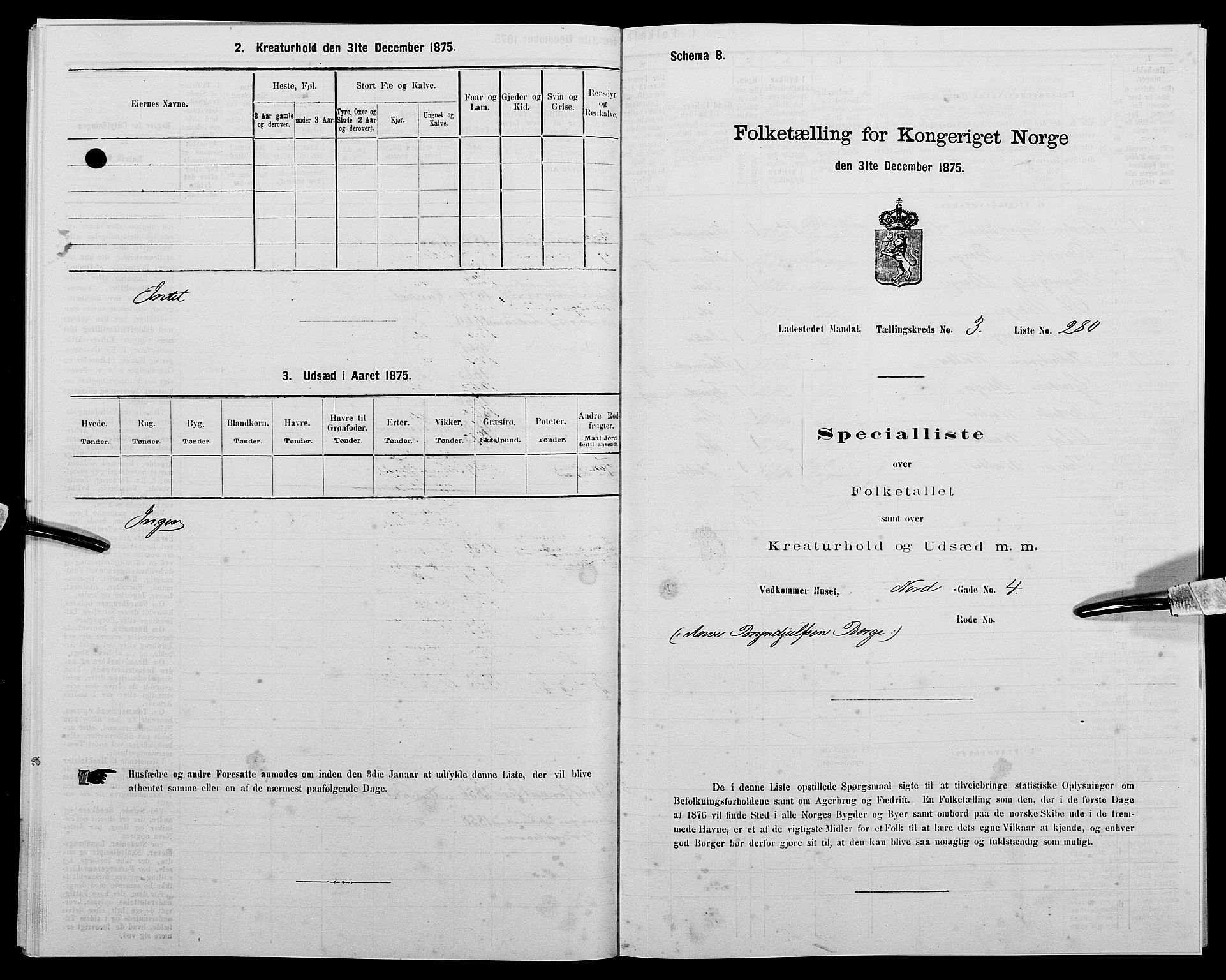 SAK, 1875 census for 1002B Mandal/Mandal, 1875, p. 588