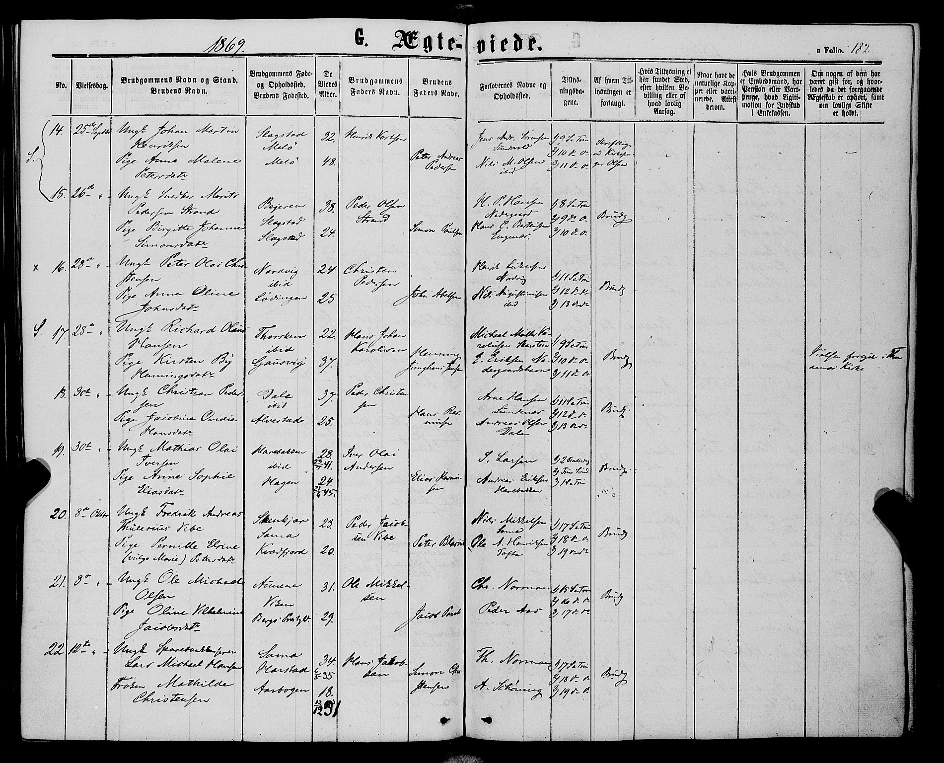 Trondenes sokneprestkontor, AV/SATØ-S-1319/H/Ha/L0012kirke: Parish register (official) no. 12, 1863-1870, p. 182