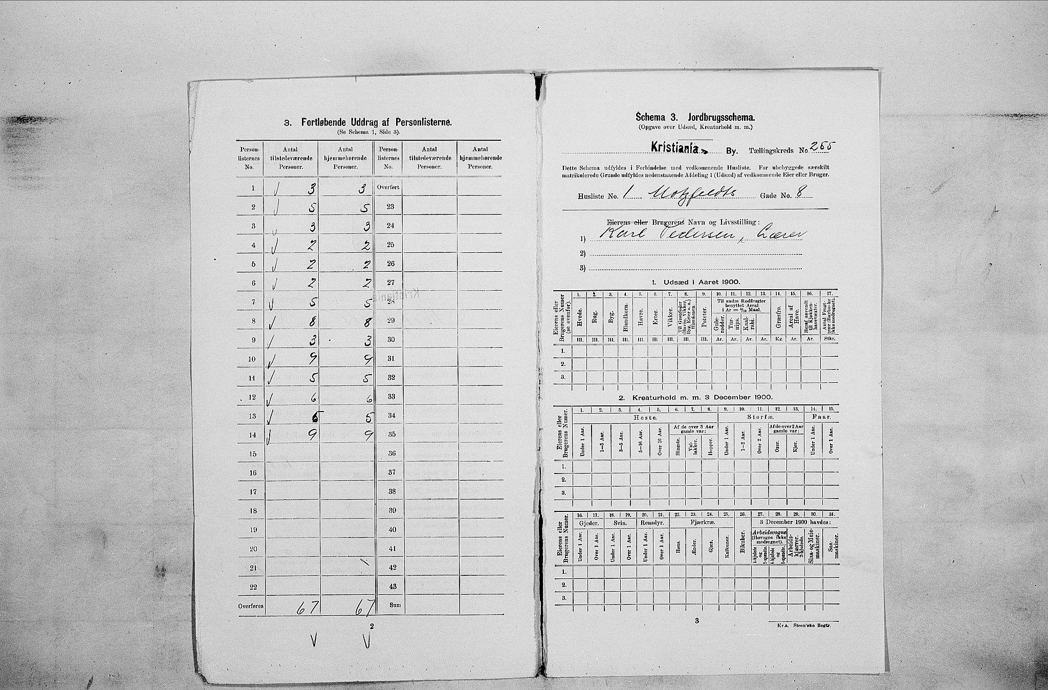 SAO, 1900 census for Kristiania, 1900, p. 59732