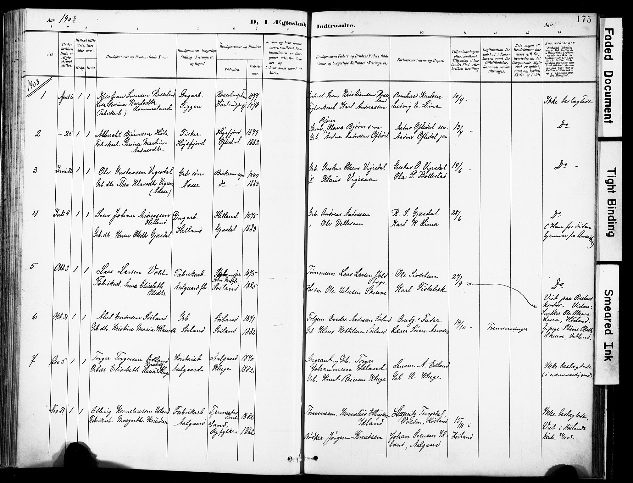 Lye sokneprestkontor, SAST/A-101794/001/30BA/L0012: Parish register (official) no. A 11, 1896-1909, p. 175