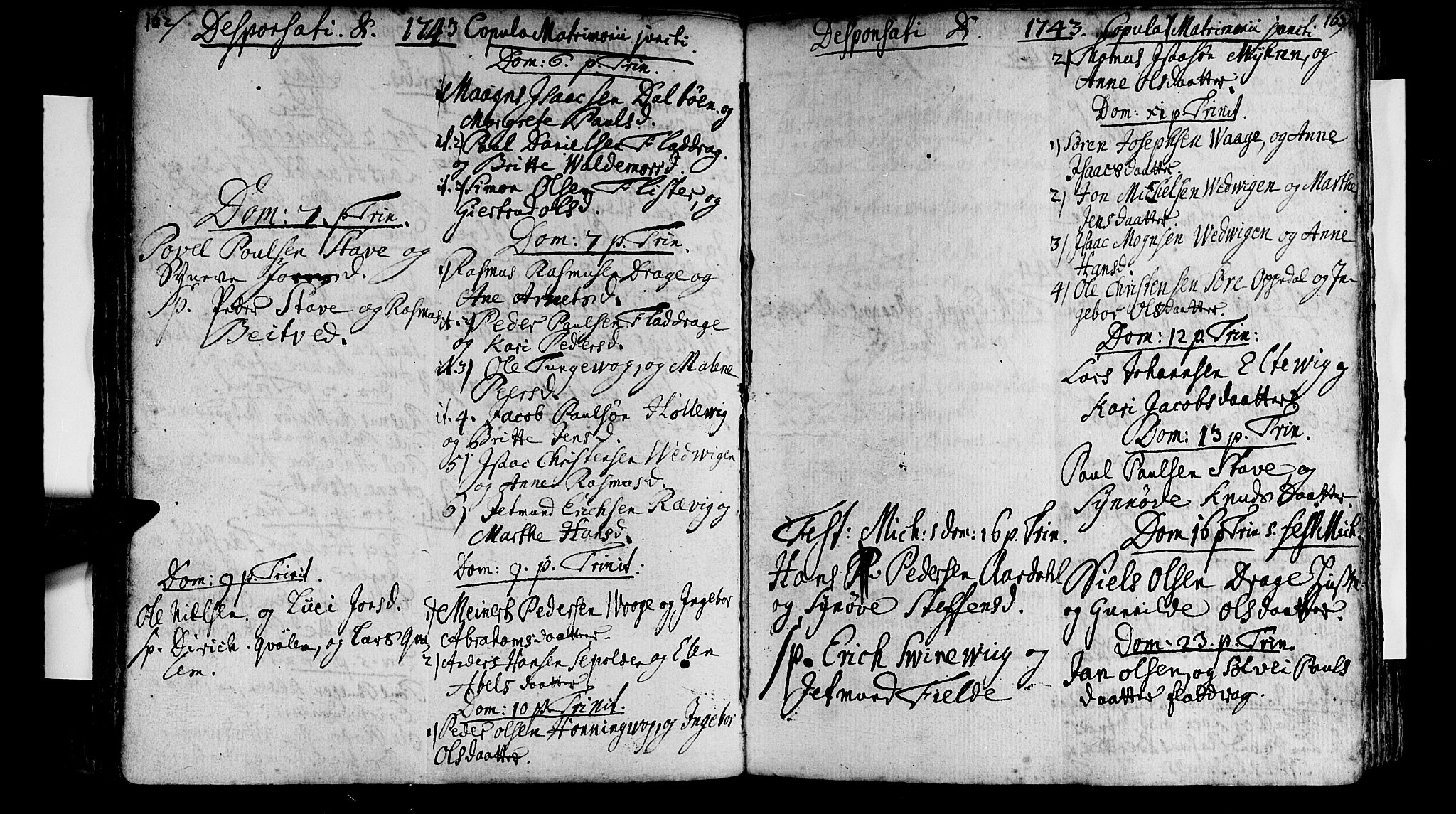 Selje sokneprestembete, SAB/A-99938/H/Ha/Haa/Haaa: Parish register (official) no. A 4, 1743-1759, p. 162-163