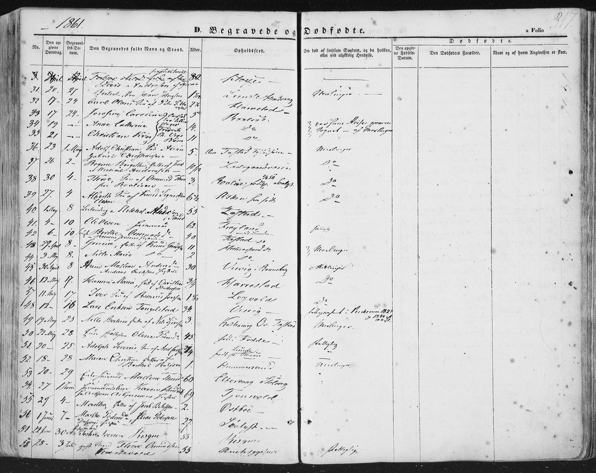 Hetland sokneprestkontor, AV/SAST-A-101826/30/30BA/L0002: Parish register (official) no. A 2, 1849-1869, p. 317
