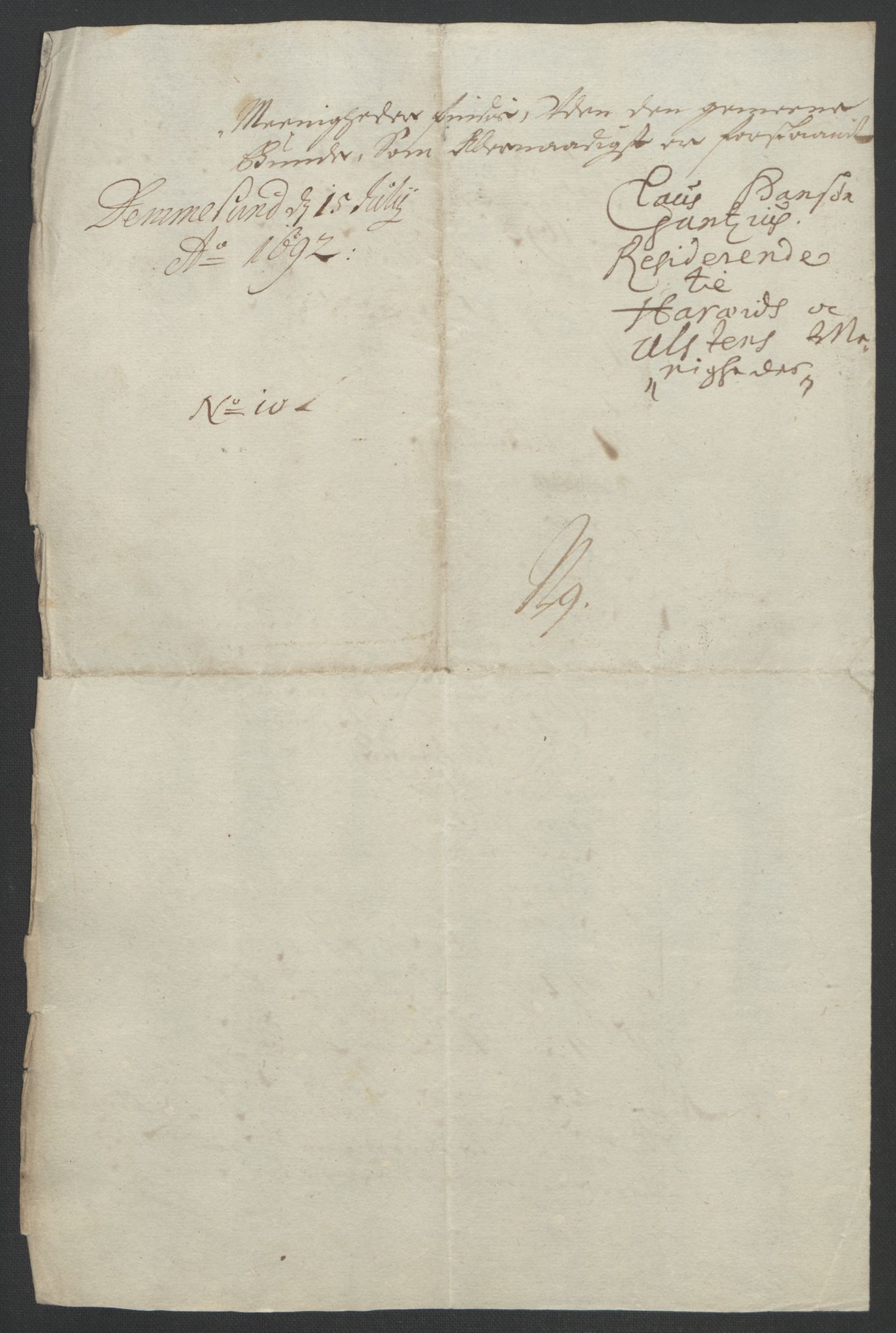 Rentekammeret inntil 1814, Reviderte regnskaper, Fogderegnskap, AV/RA-EA-4092/R54/L3554: Fogderegnskap Sunnmøre, 1691-1693, p. 299