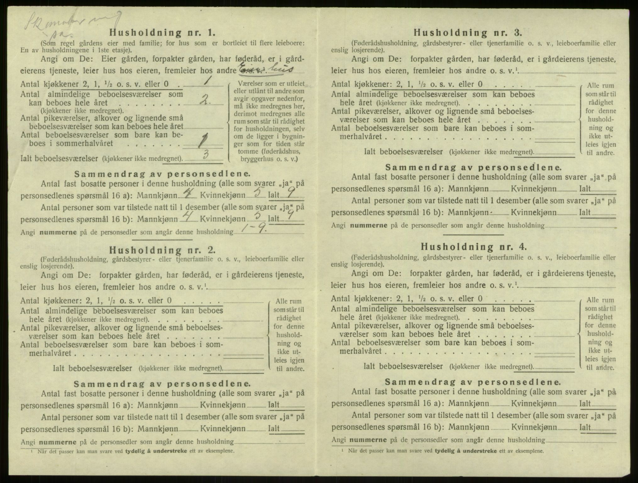 SAB, 1920 census for Borgund, 1920, p. 69